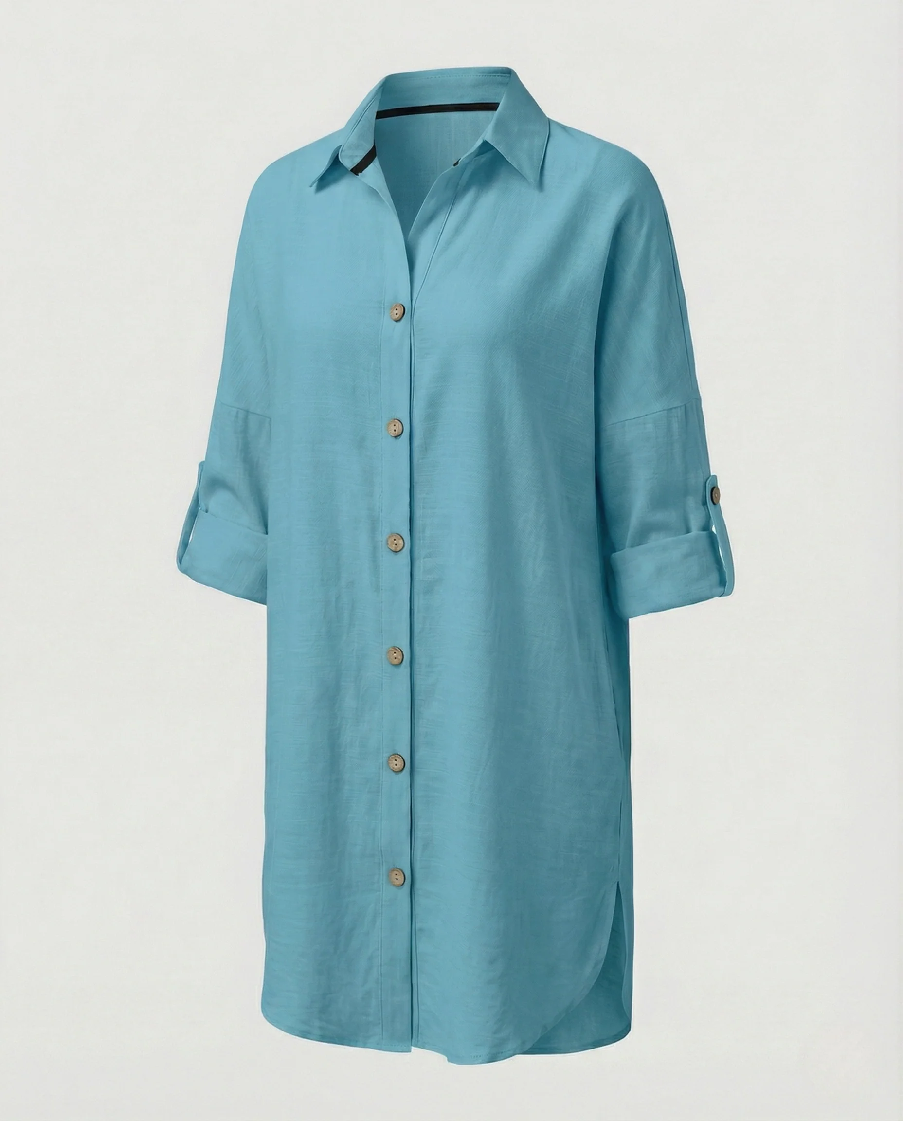 Freizeitkleid Damen Oversize Hemdblusenkleid - Image 8