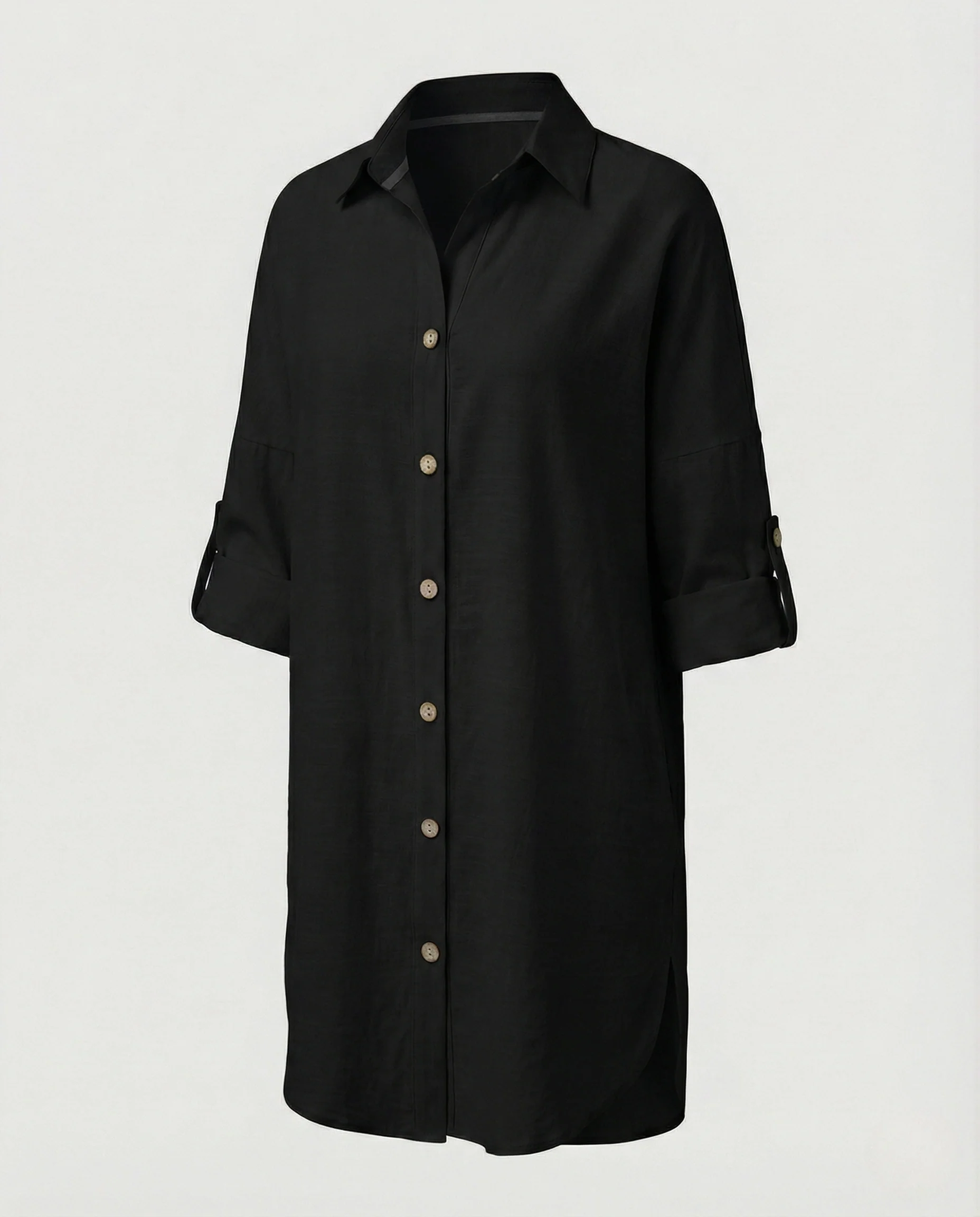 Freizeitkleid Damen Oversize Hemdblusenkleid - Image 9