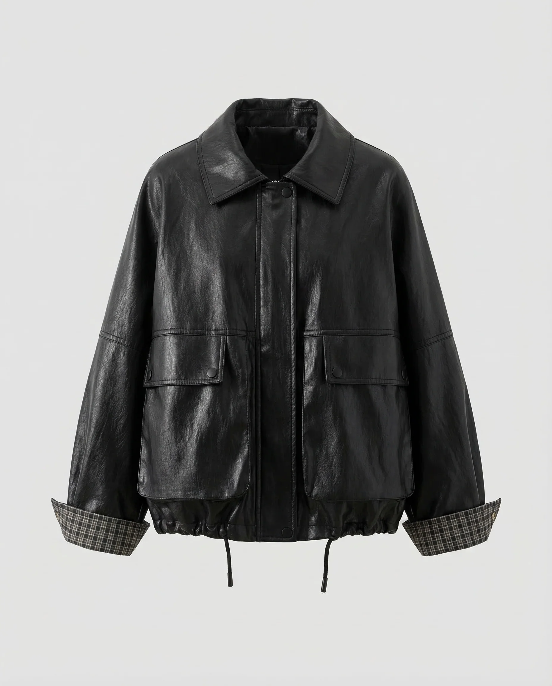Damen Leder Blouson Oversize - Image 5