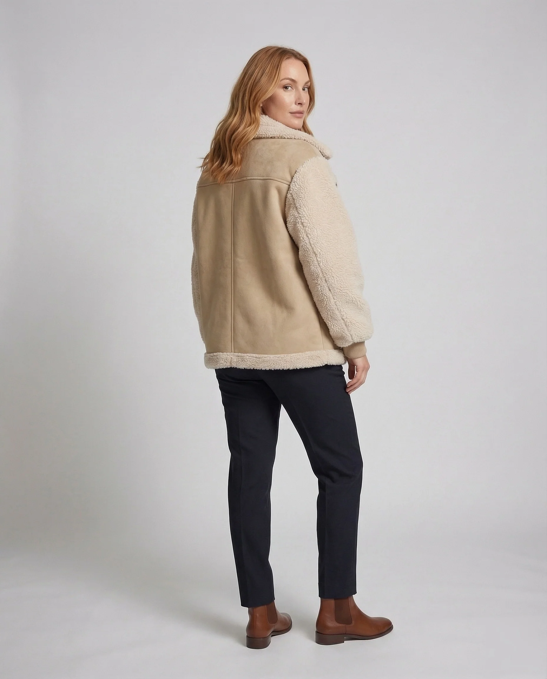 Damen Sherpa Fliegerjacke Oversize - Image 4