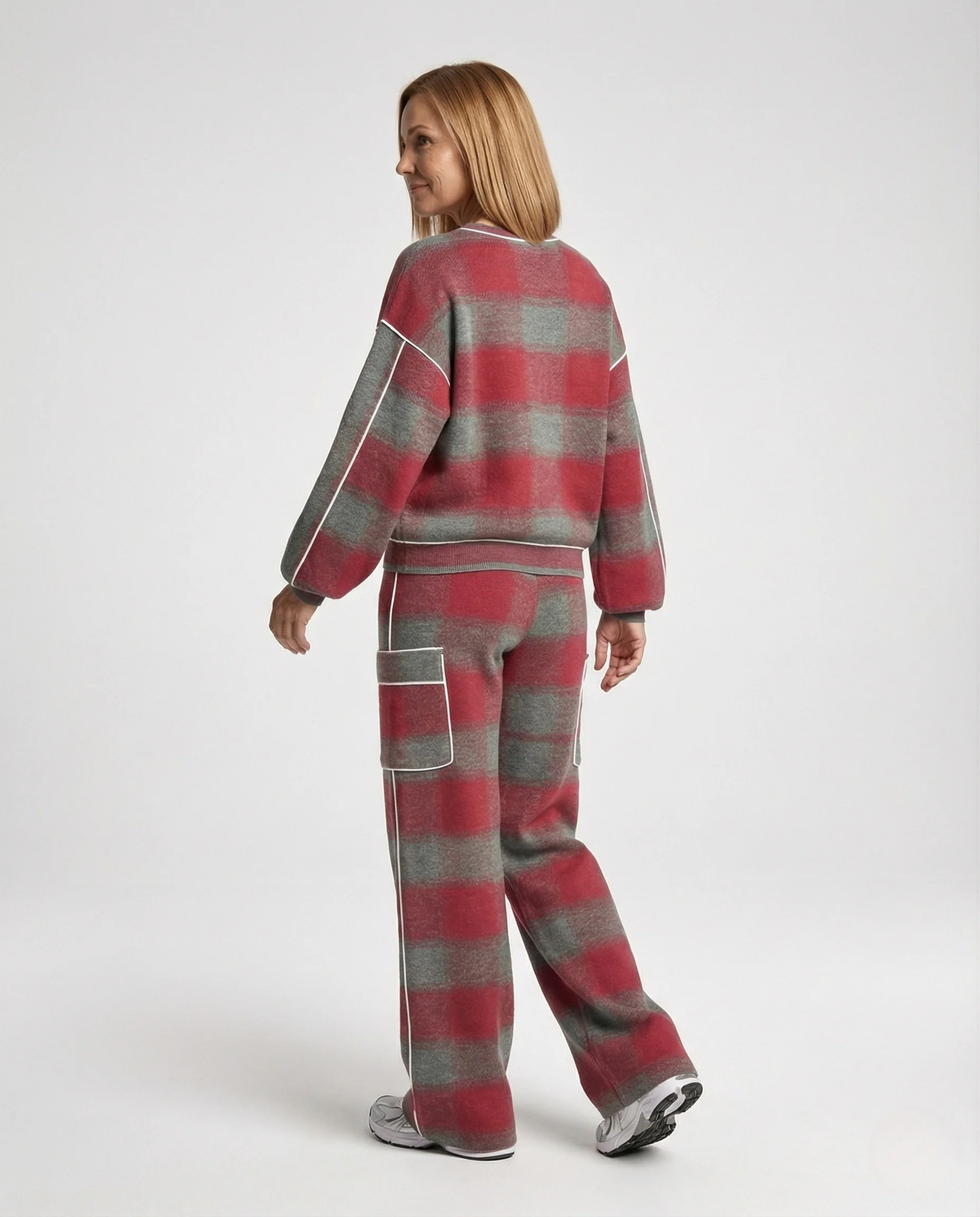 Damen Sweatshirt- und Cargohosen-Set mit Kontrastdetails - Image 2