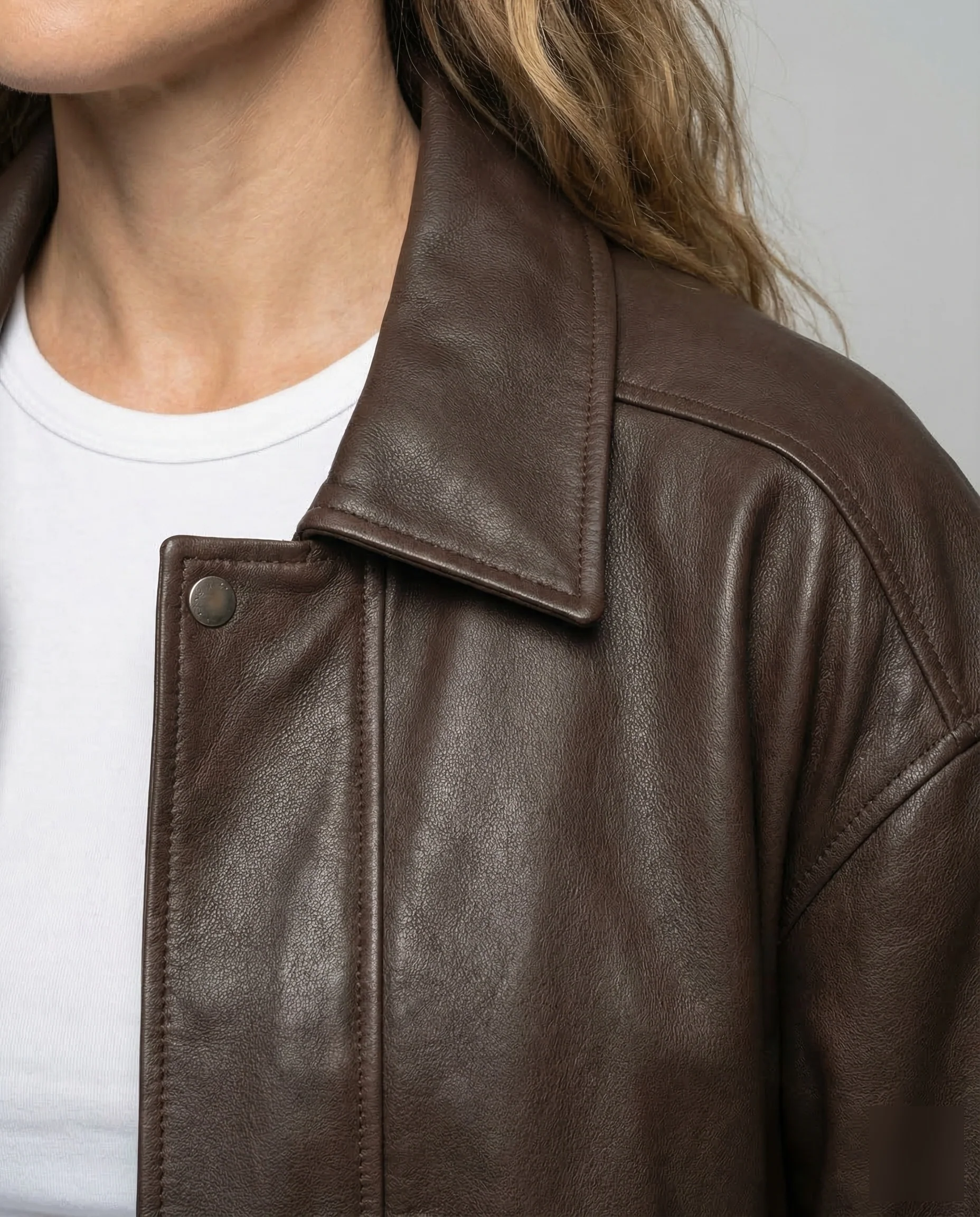 Damen Lederoptik Blouson Oversize - Image 3