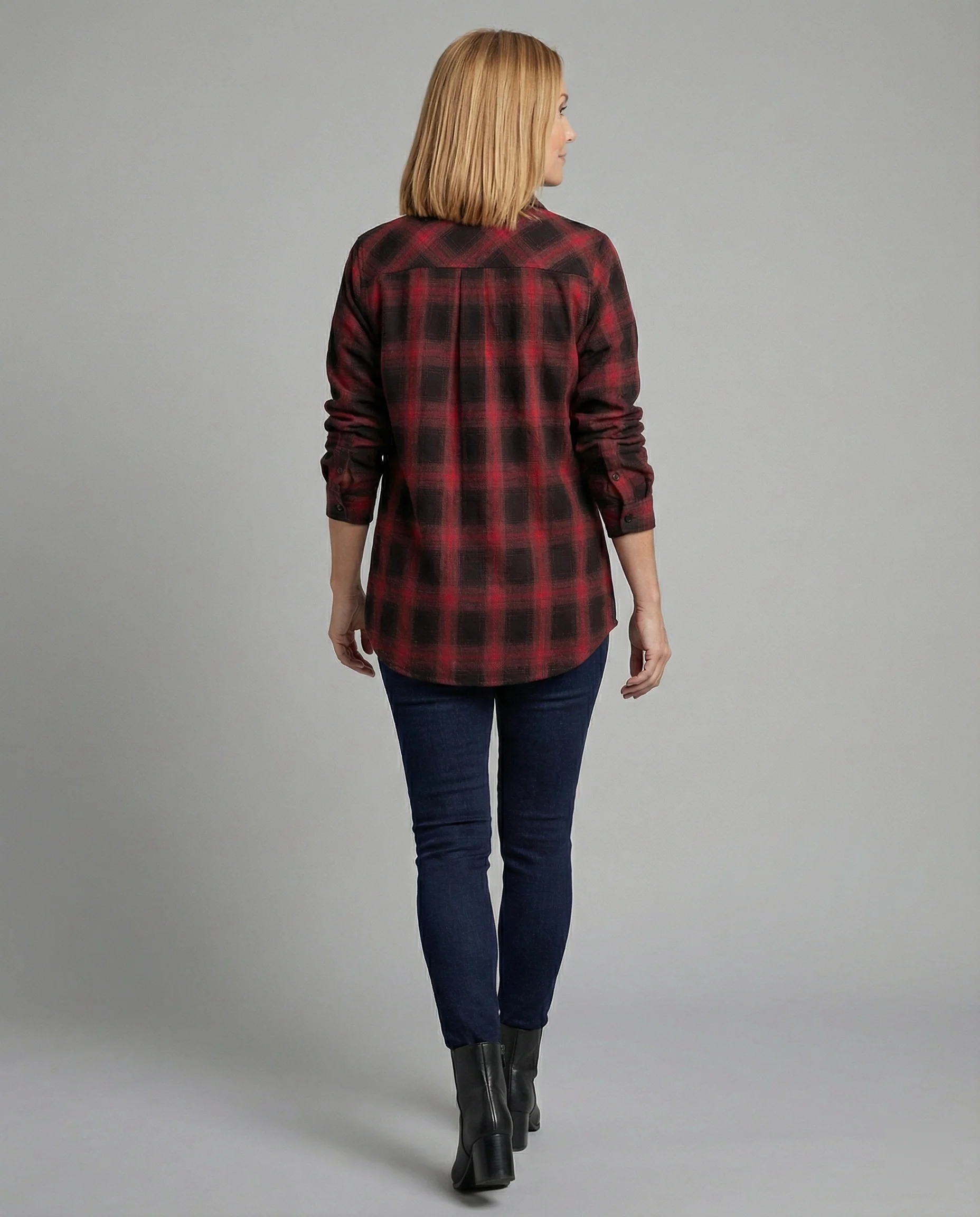 Damen Hemdjacke Flanell Karo - Image 5