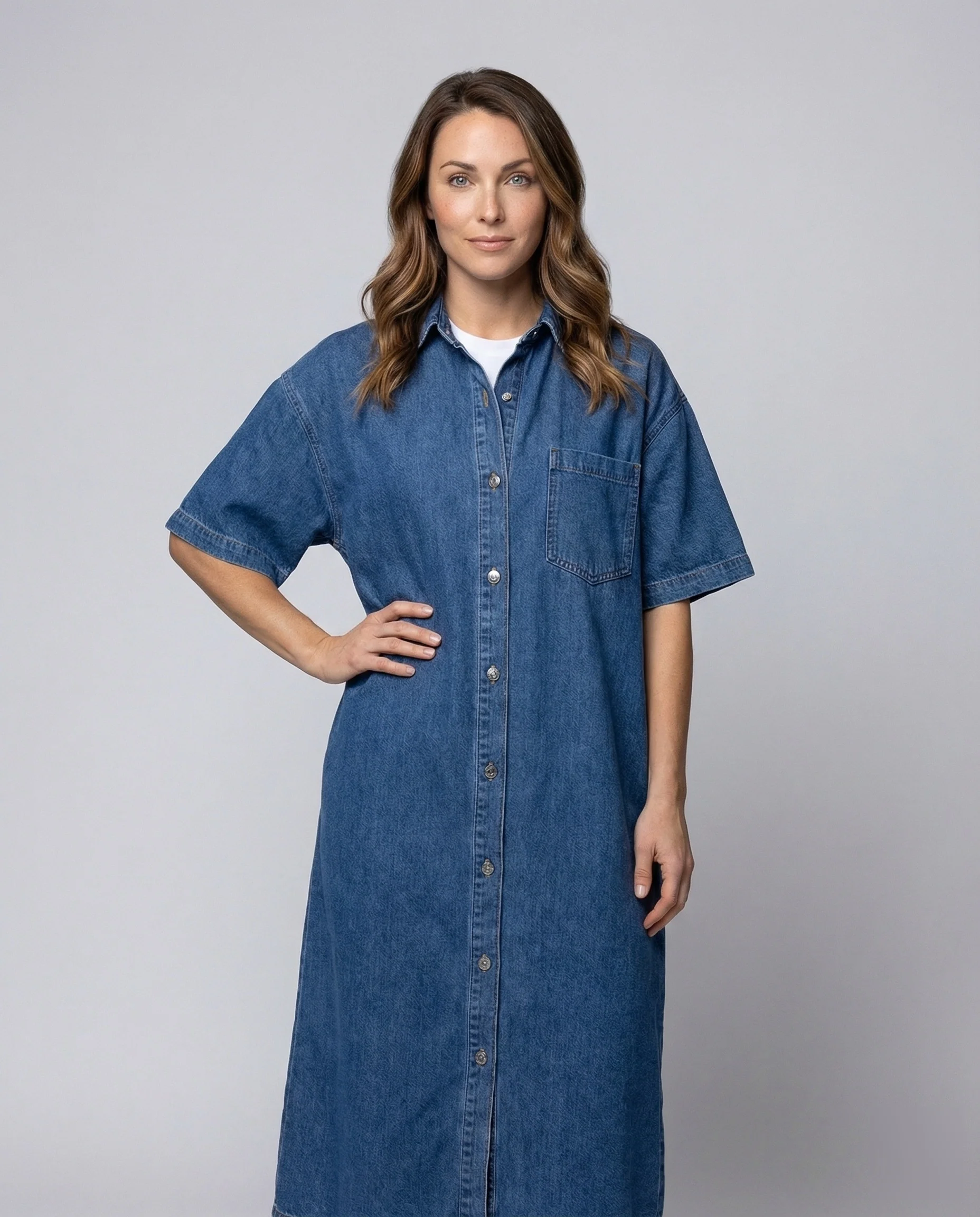 Damen Jeans Hemdkleid Oversize - Image 2