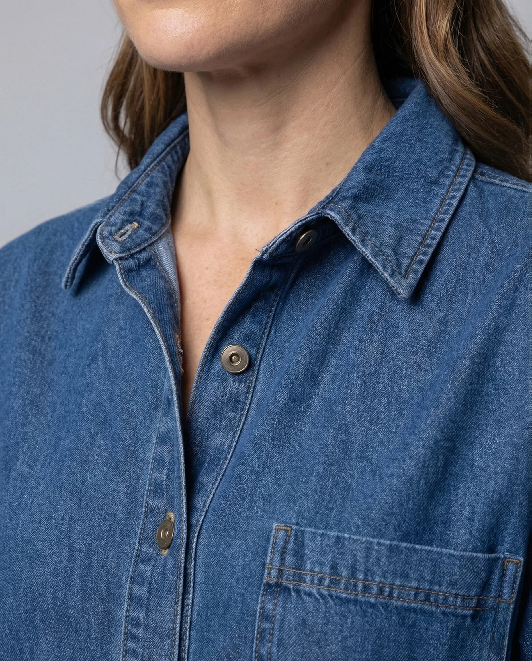 Damen Jeans Hemdkleid Oversize - Image 3