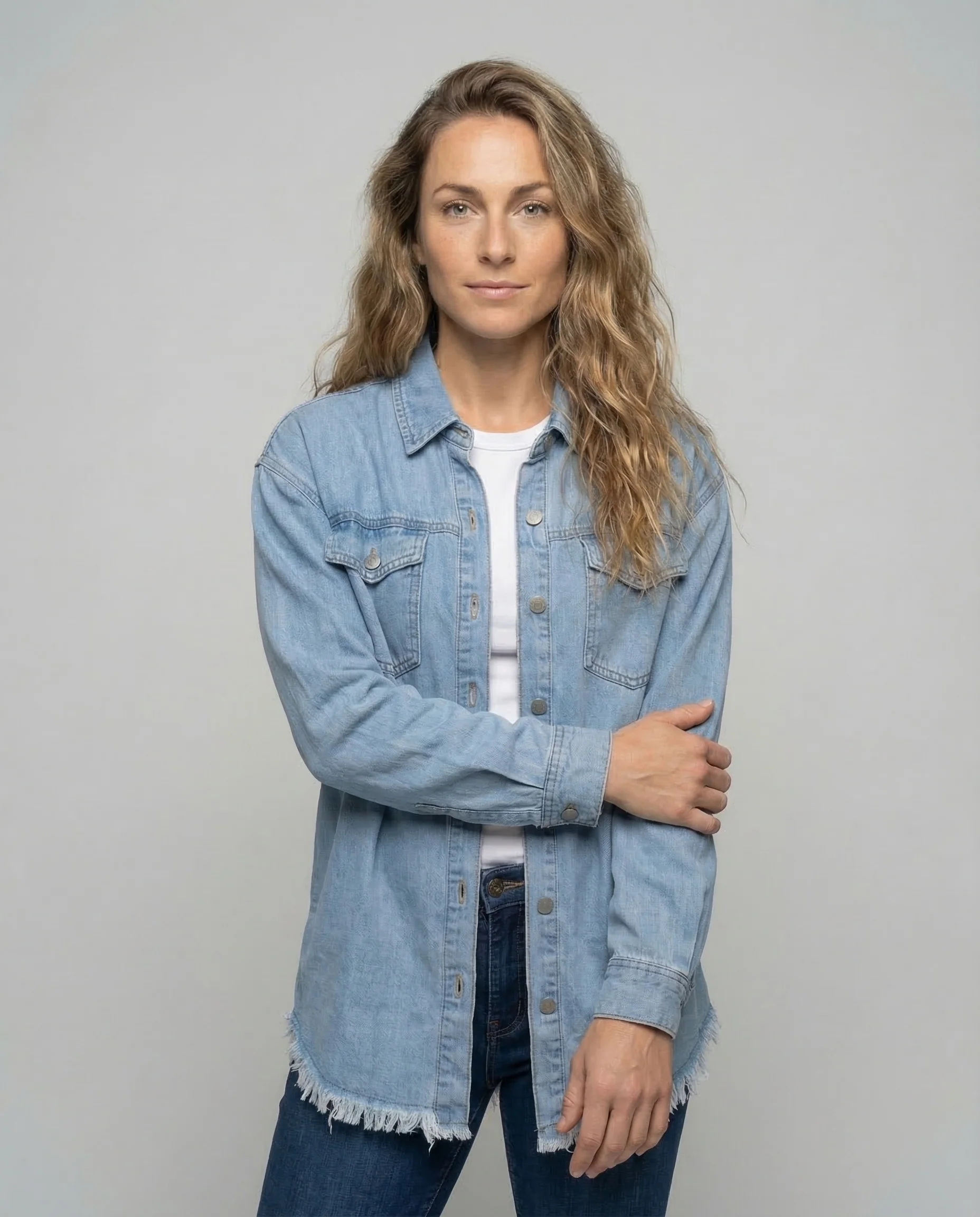 Damen Jeanshemdjacke Oversize - Image 2