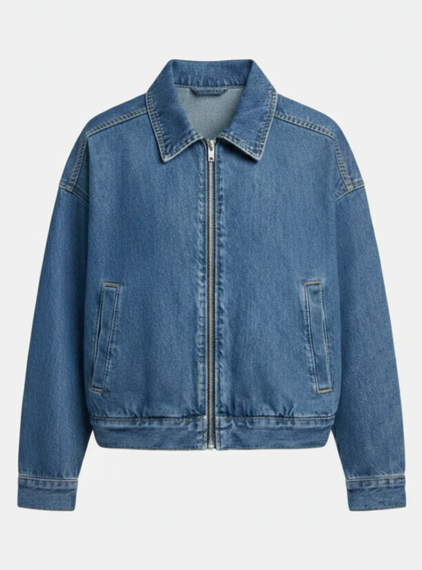 Damen Jeansjacke Oversize mit Reißverschluss - Image 5