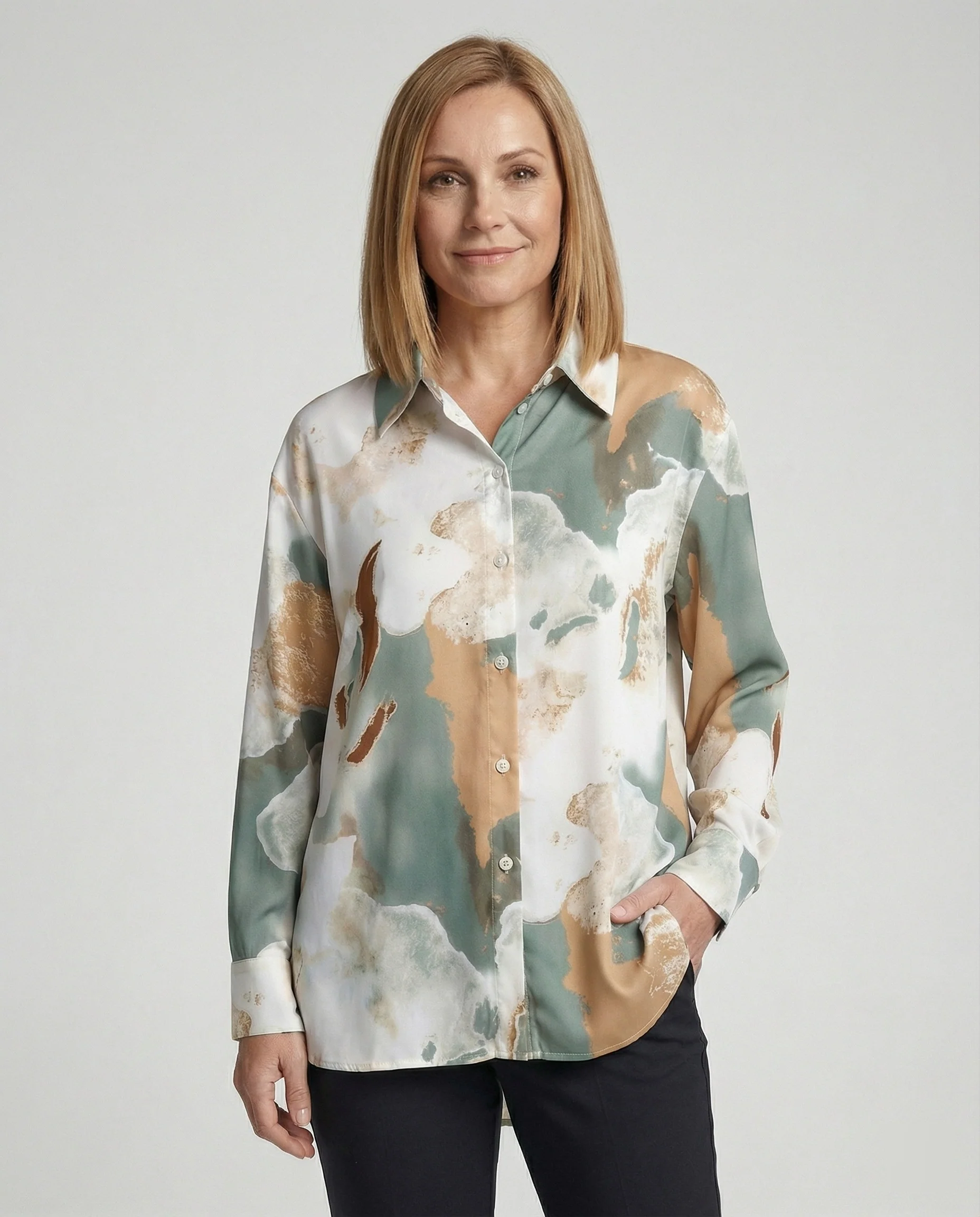 Damen Bluse Oversize Karo - Image 8