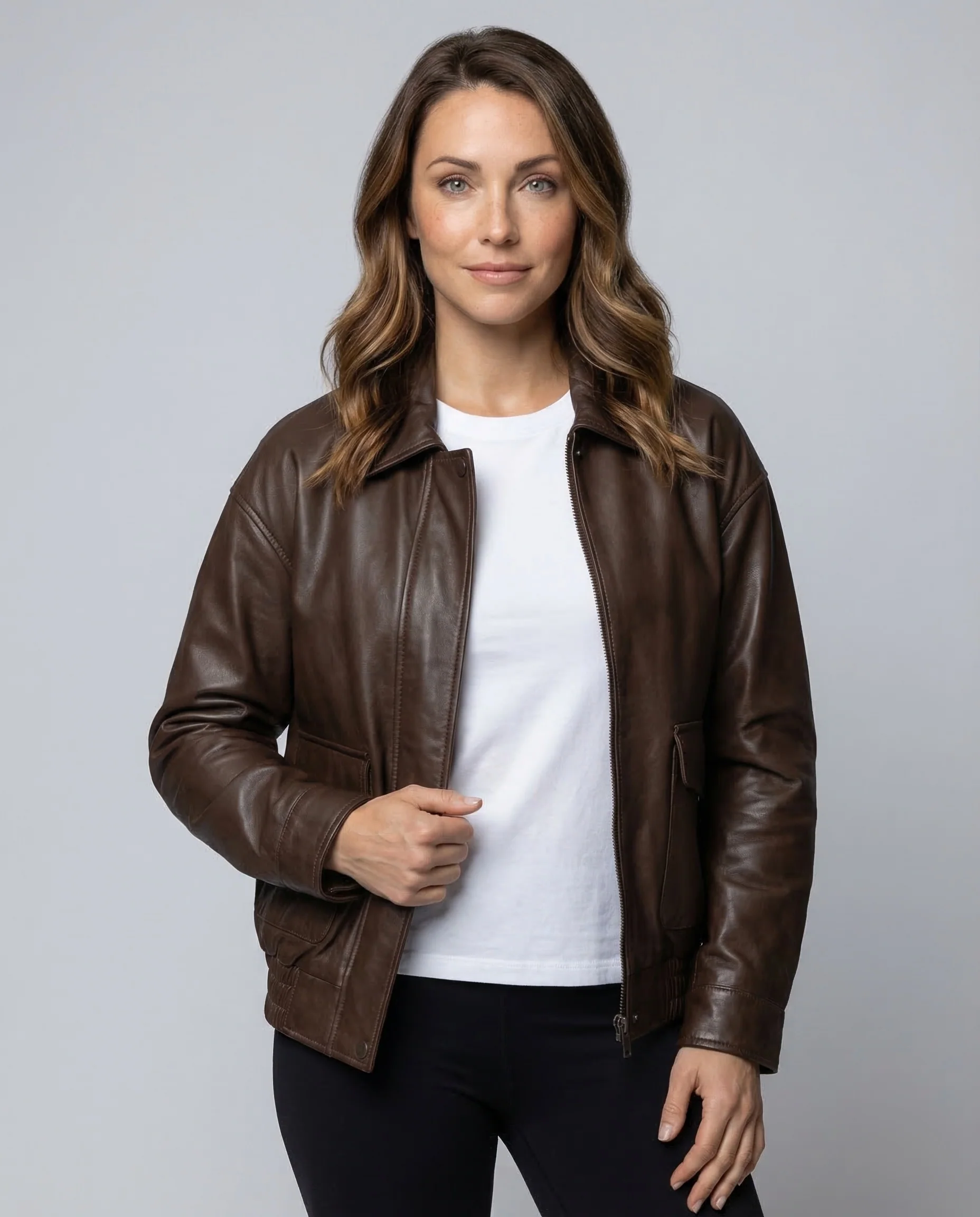 Damen Kunstlederjacke Boxy - Image 2