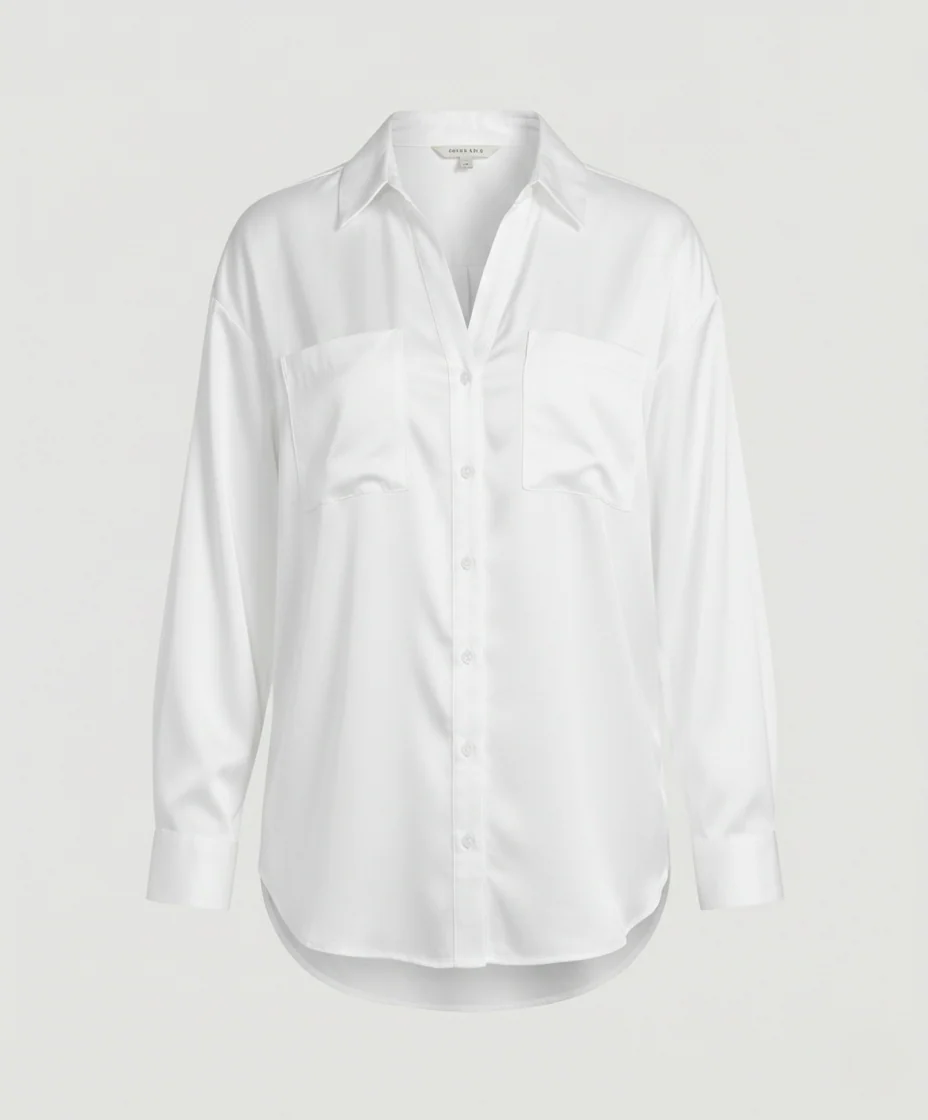 Damen Bluse Seidenoptik Oversize - Image 5