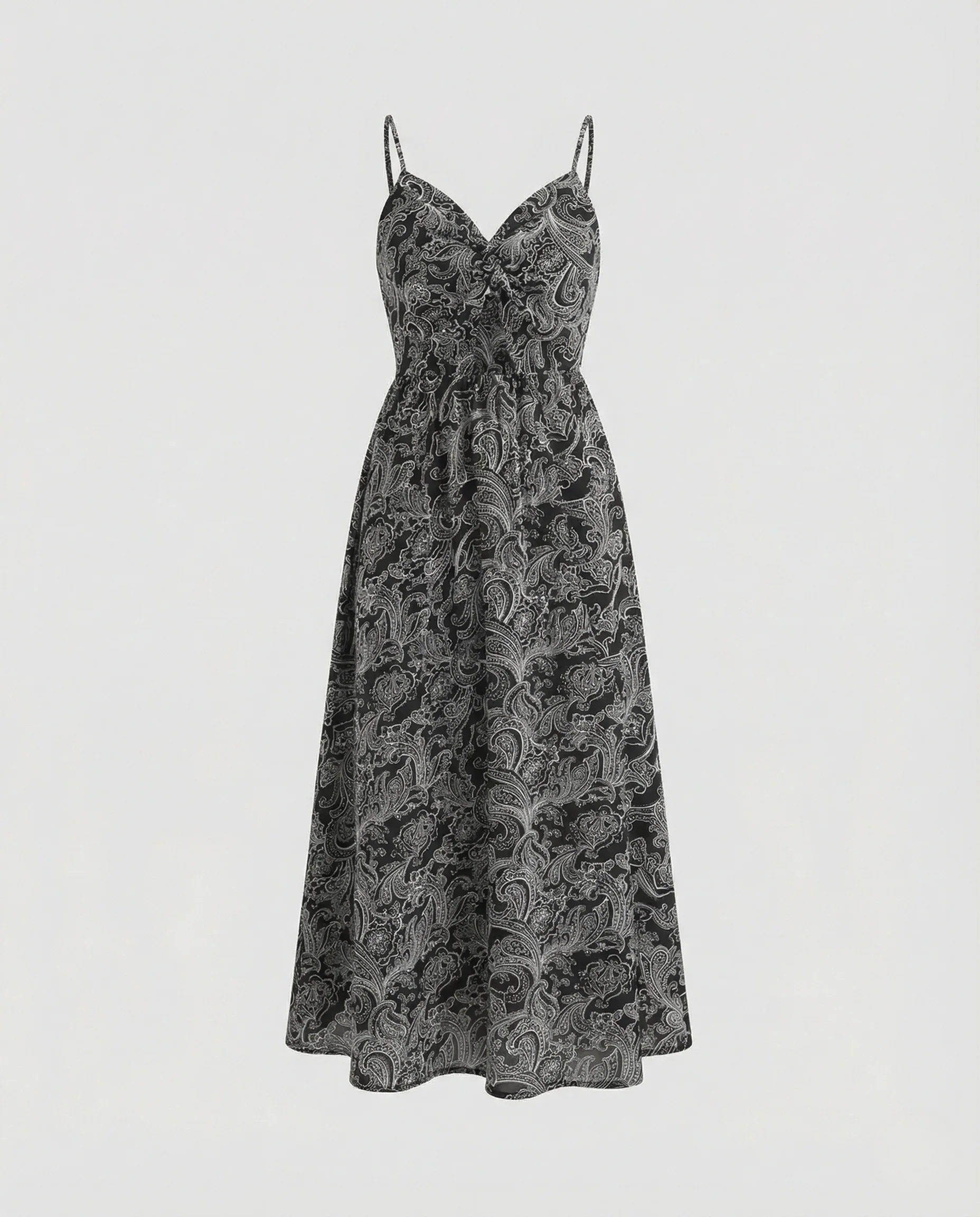 Damen Paisley-Midikleid mit Bauchschlitz - Image 4