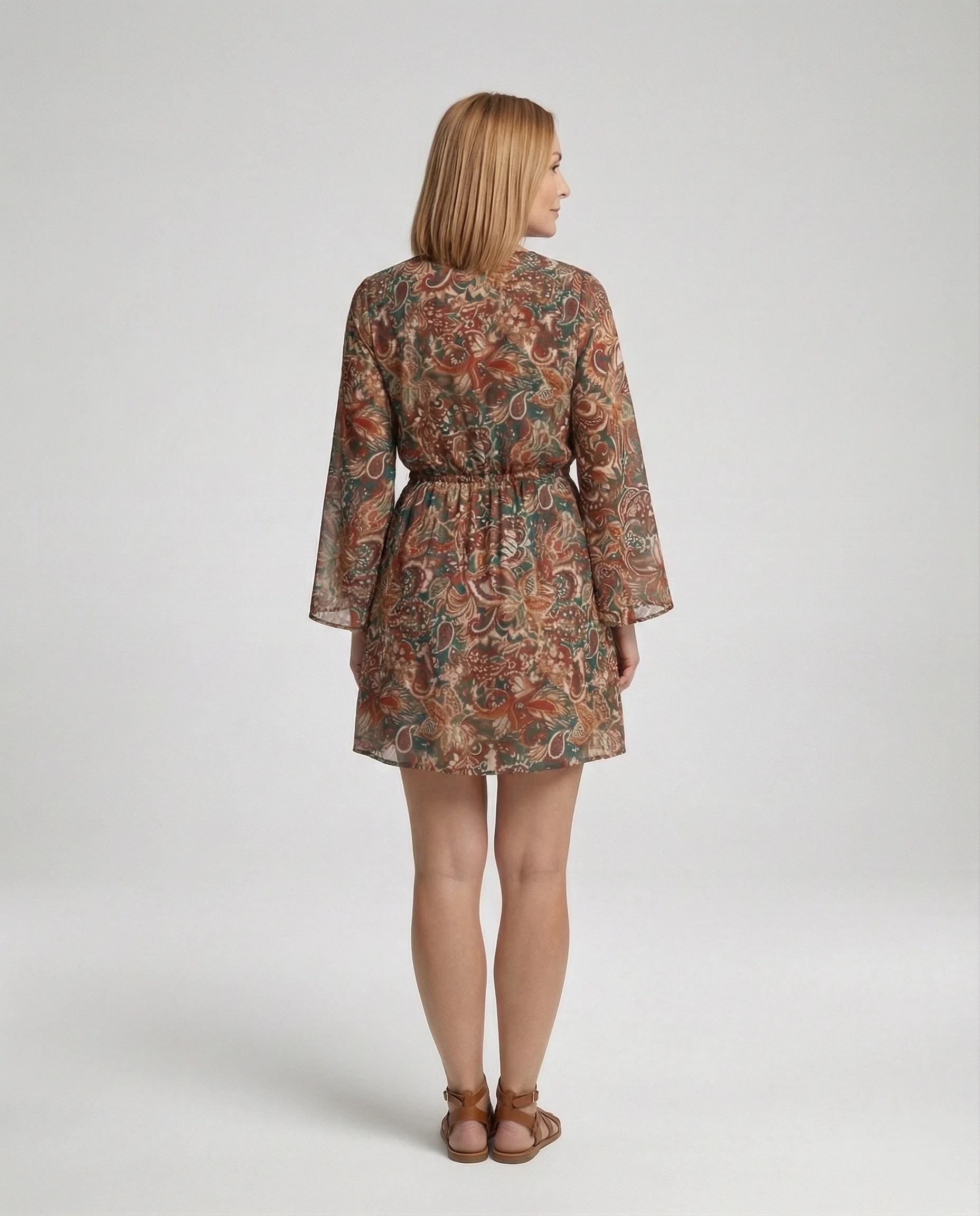 Blumenkleid Damen Paisley Minikleid - Image 3