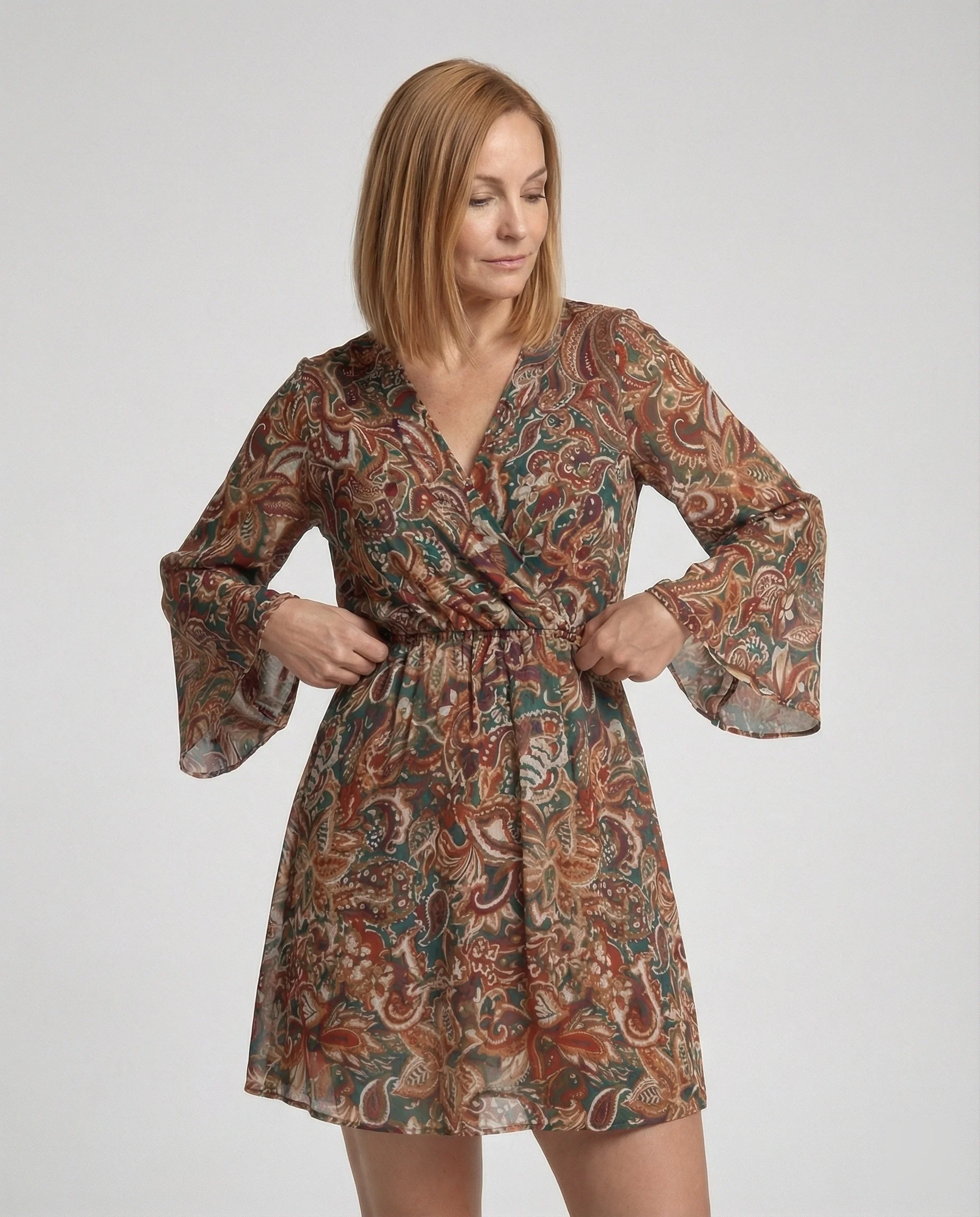 Blumenkleid Damen Paisley Minikleid - Image 6