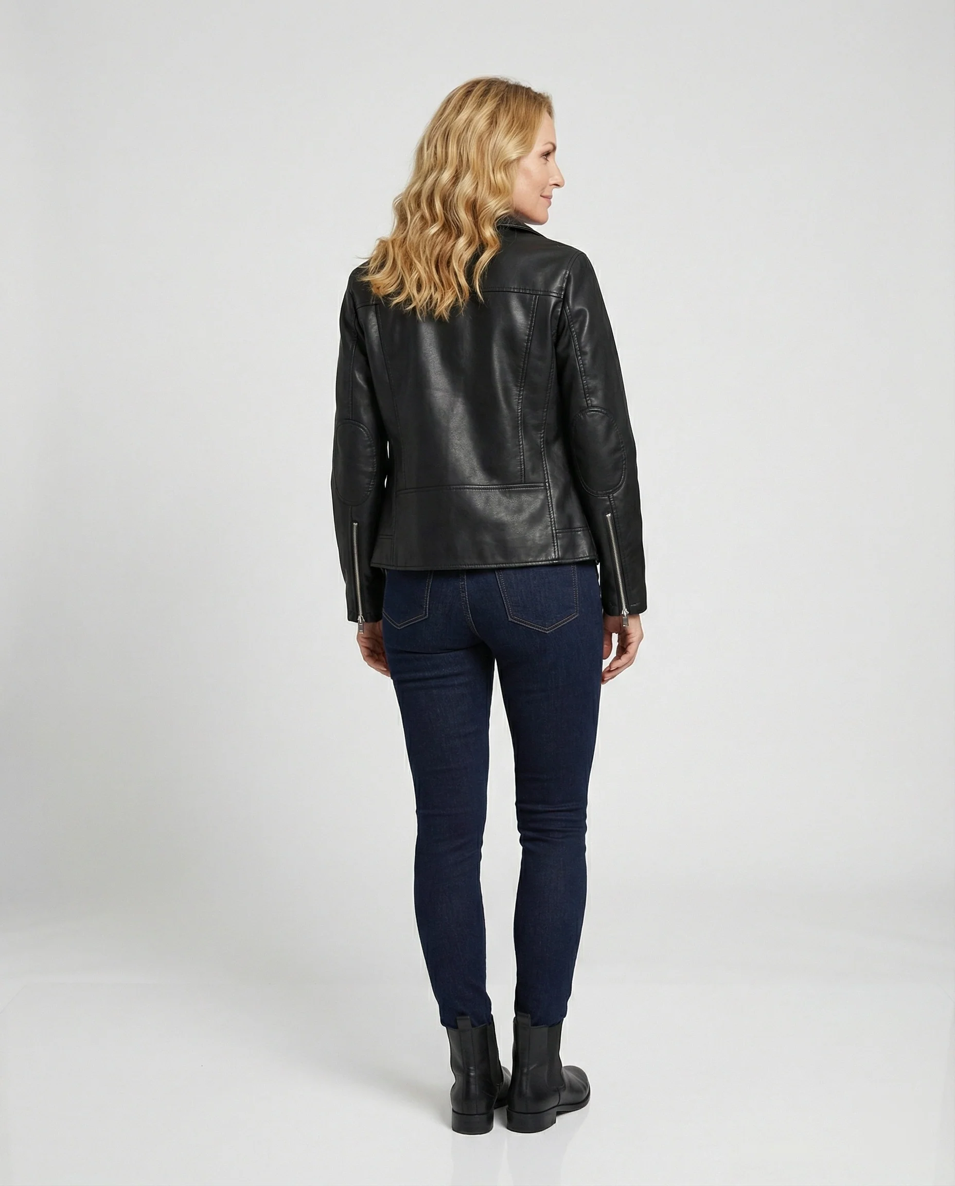 Damen Lederjacke Schwarz Perfecto - Image 3