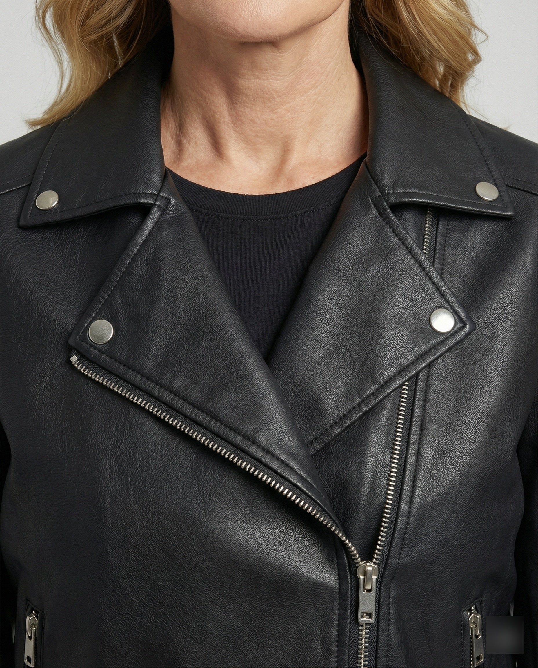 Damen Lederjacke Schwarz Perfecto - Image 4