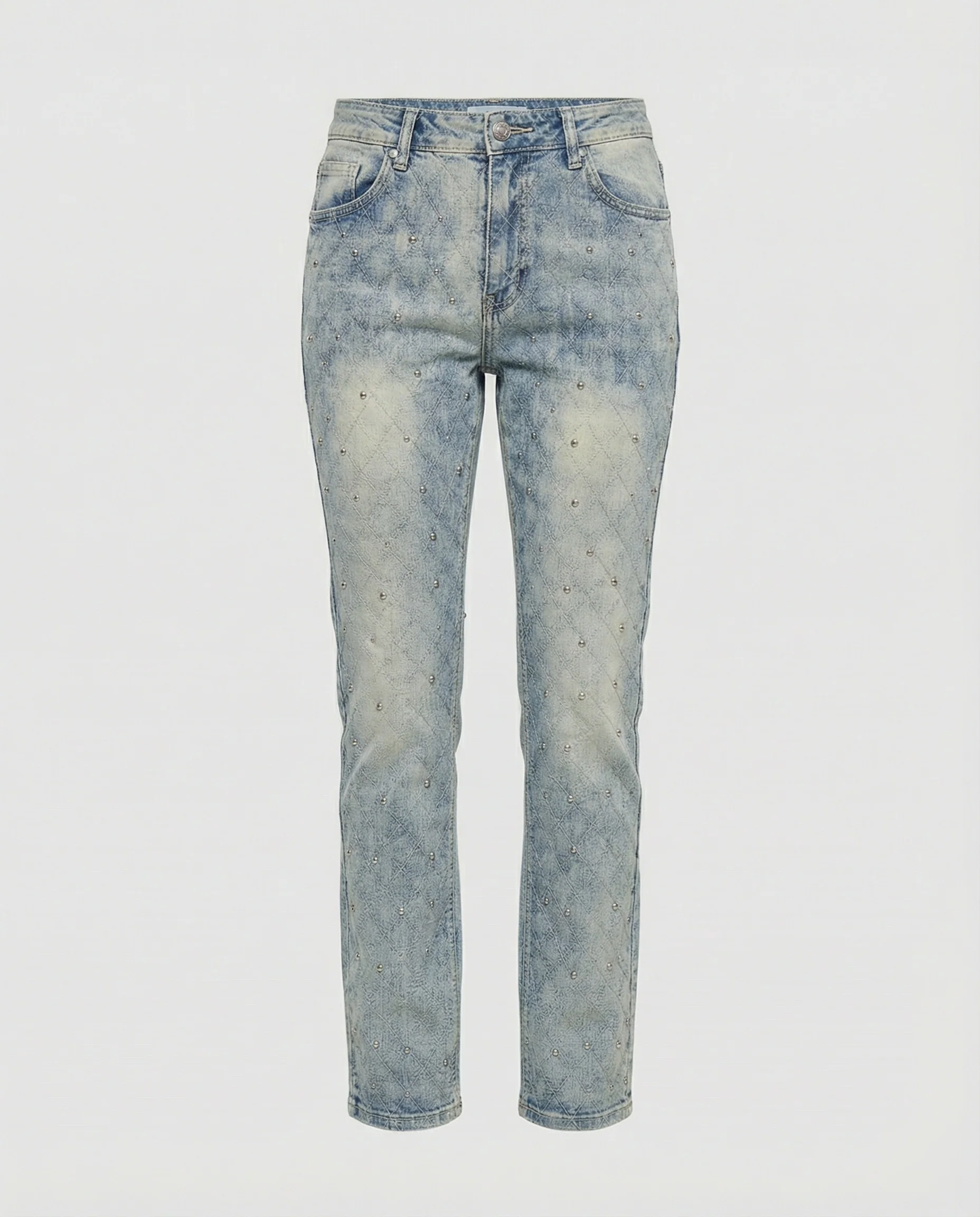 Damen Jeans mit Perlen gerades Bein - Image 2