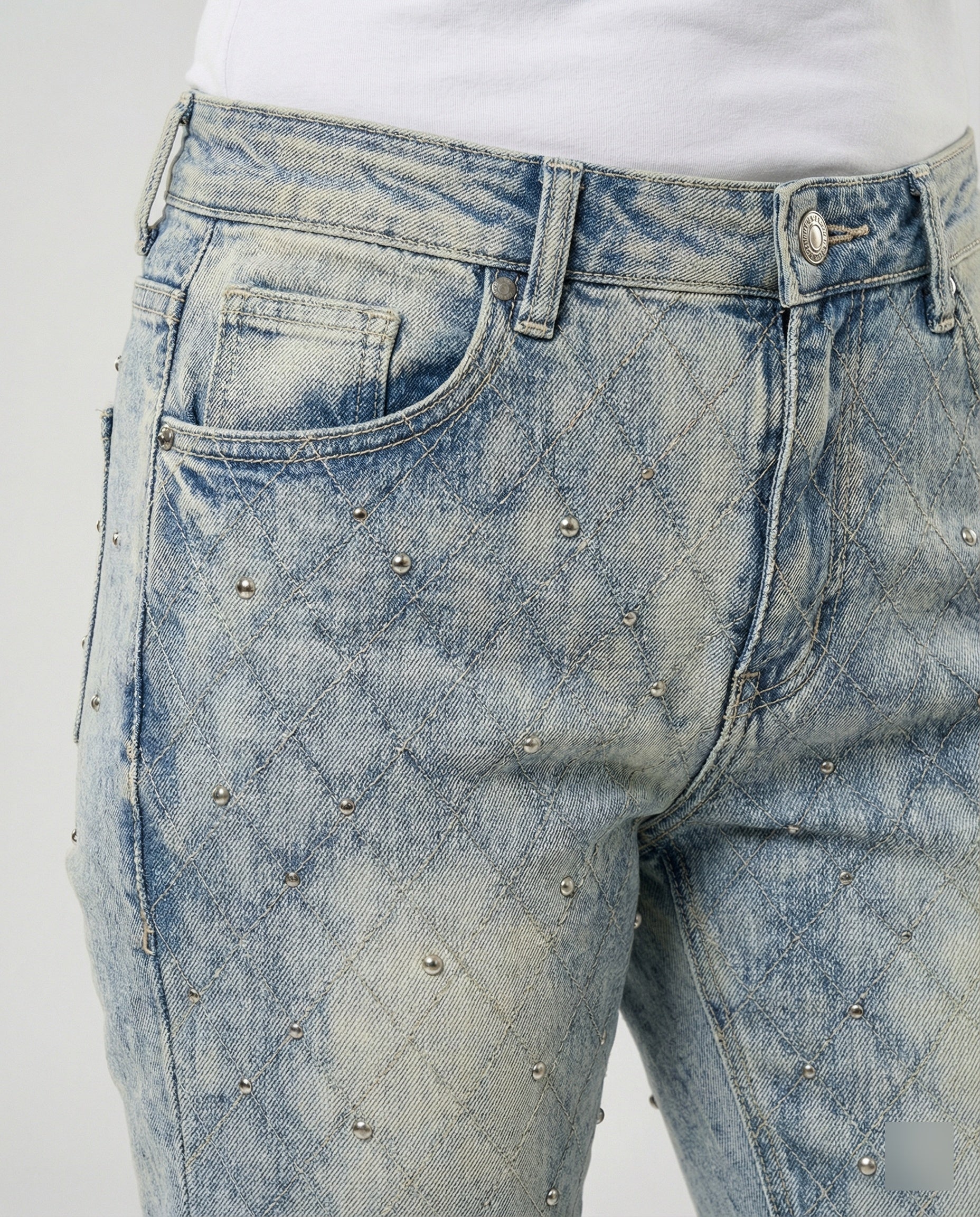Damen Jeans mit Perlen gerades Bein - Image 5