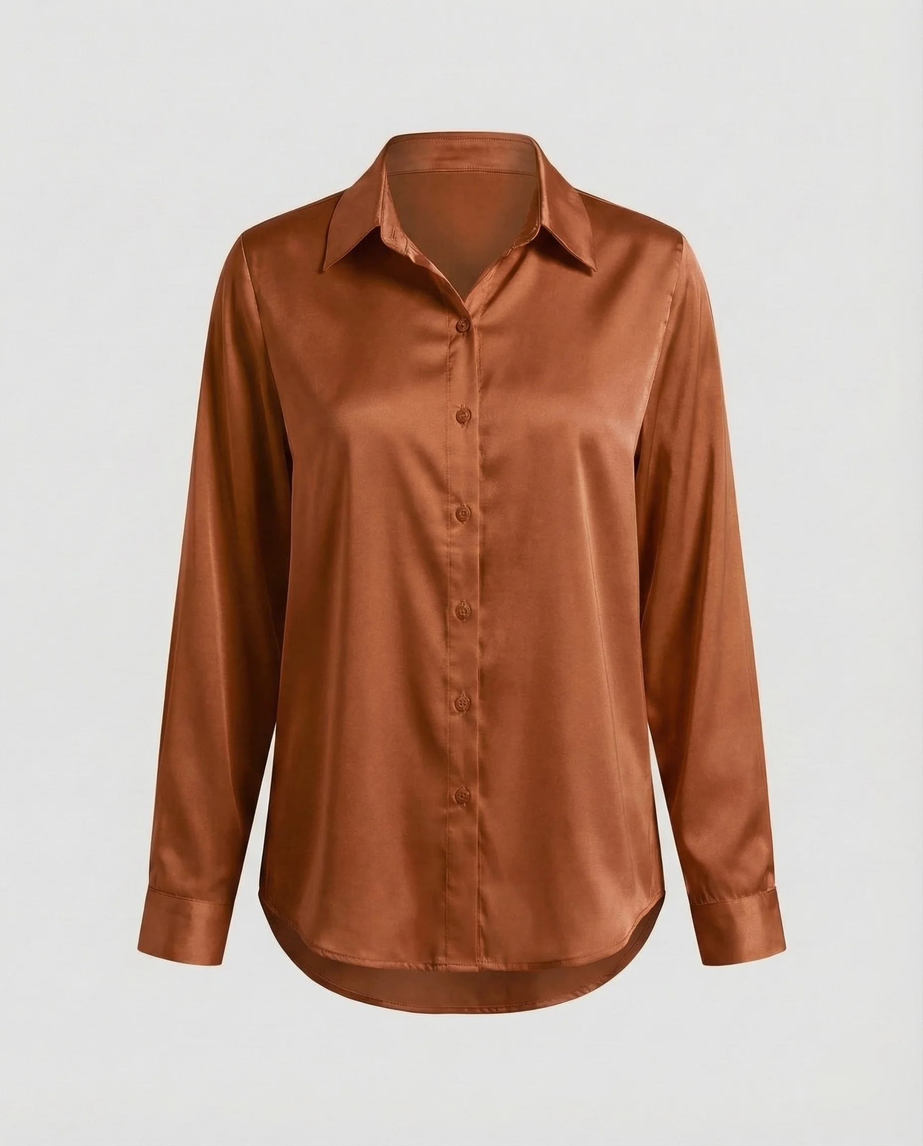 Bluse Damen Satin Knotenbund - Image 8