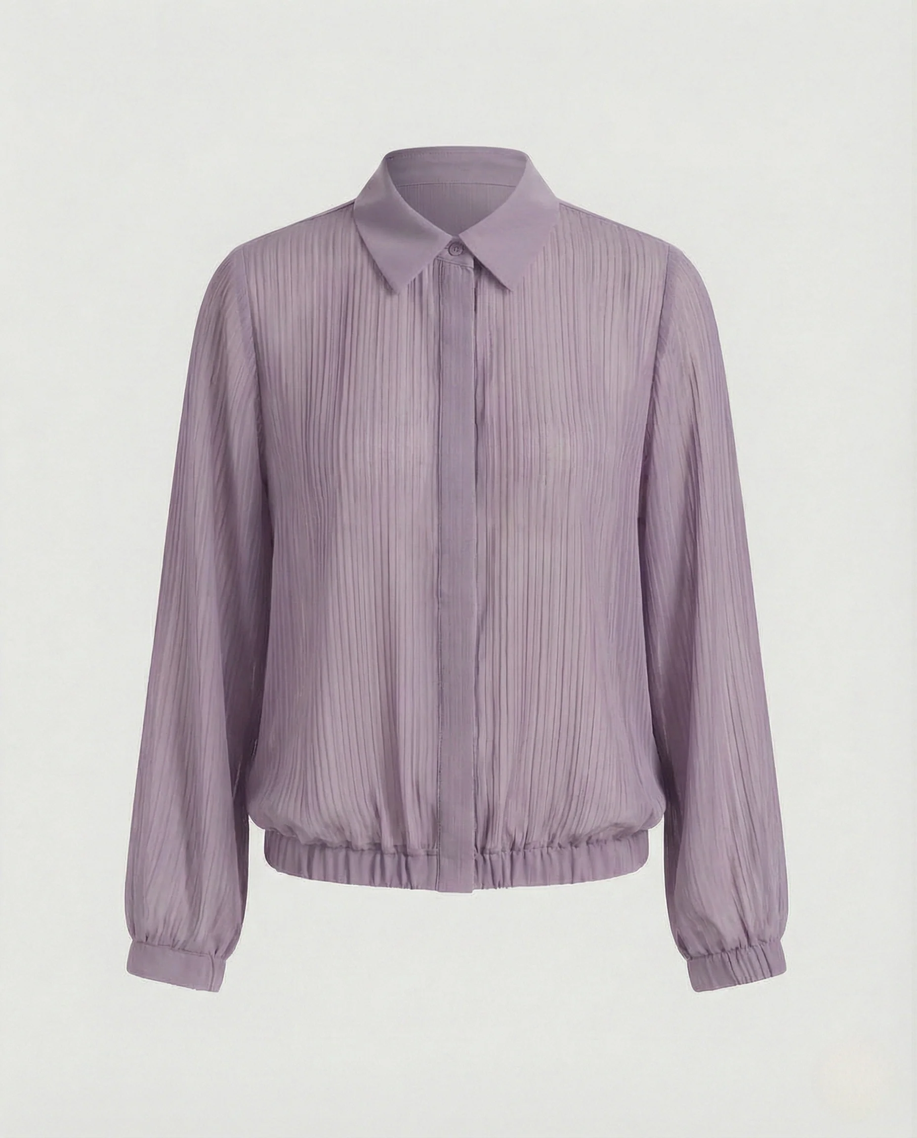Damen Plissierte Chiffonbluse mit V-Ausschnitt - Image 10