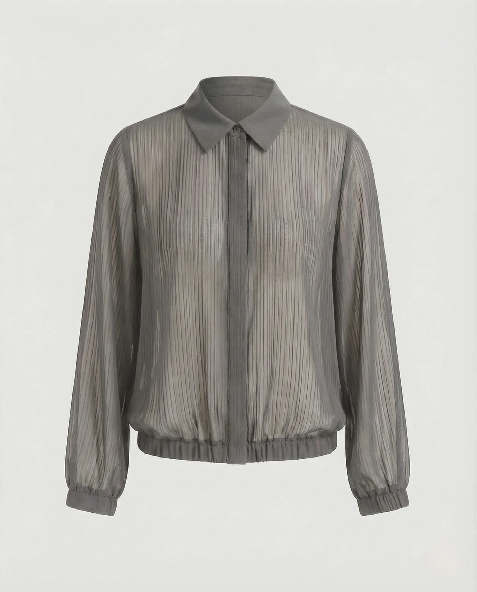 Damen Plissierte Chiffonbluse mit V-Ausschnitt - Image 6