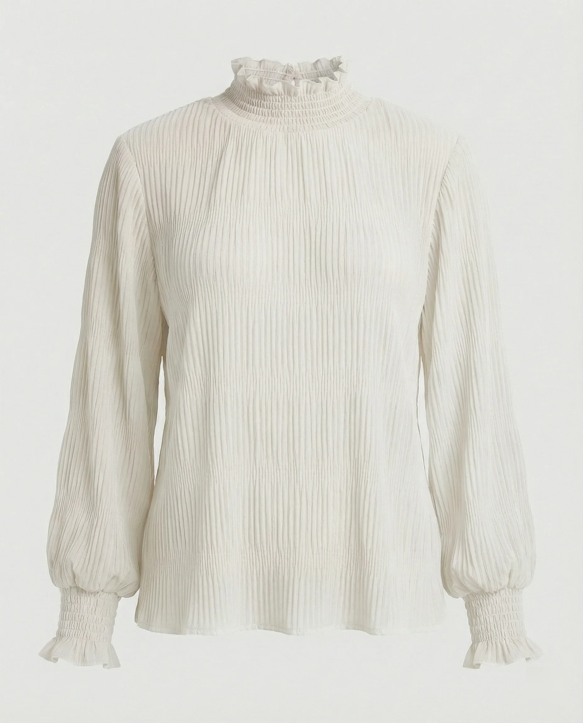 Bluse Damen Plissee Rüschen - Image 4