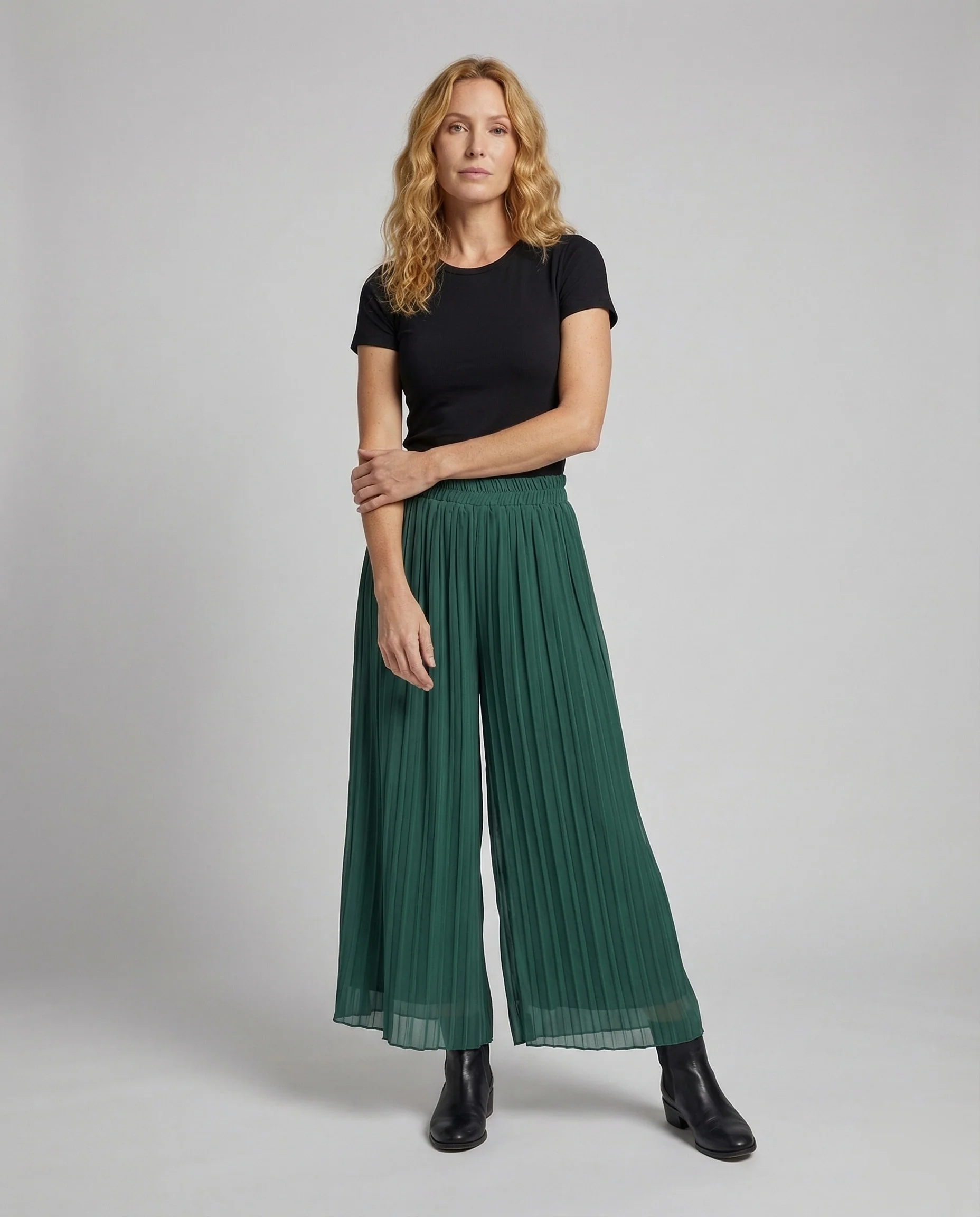 Damen Weite Hose Plissee
