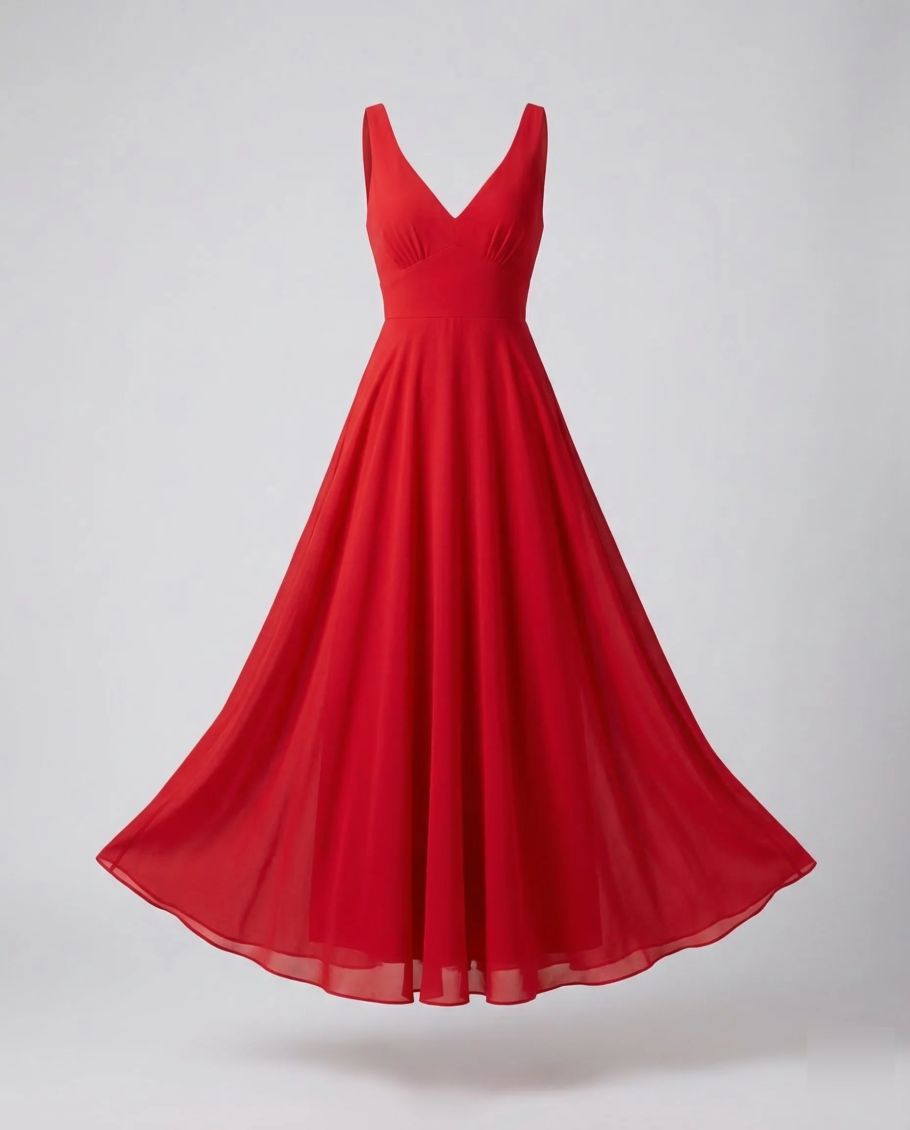 Damen Chiffon Maxikleid Plissee - Image 5