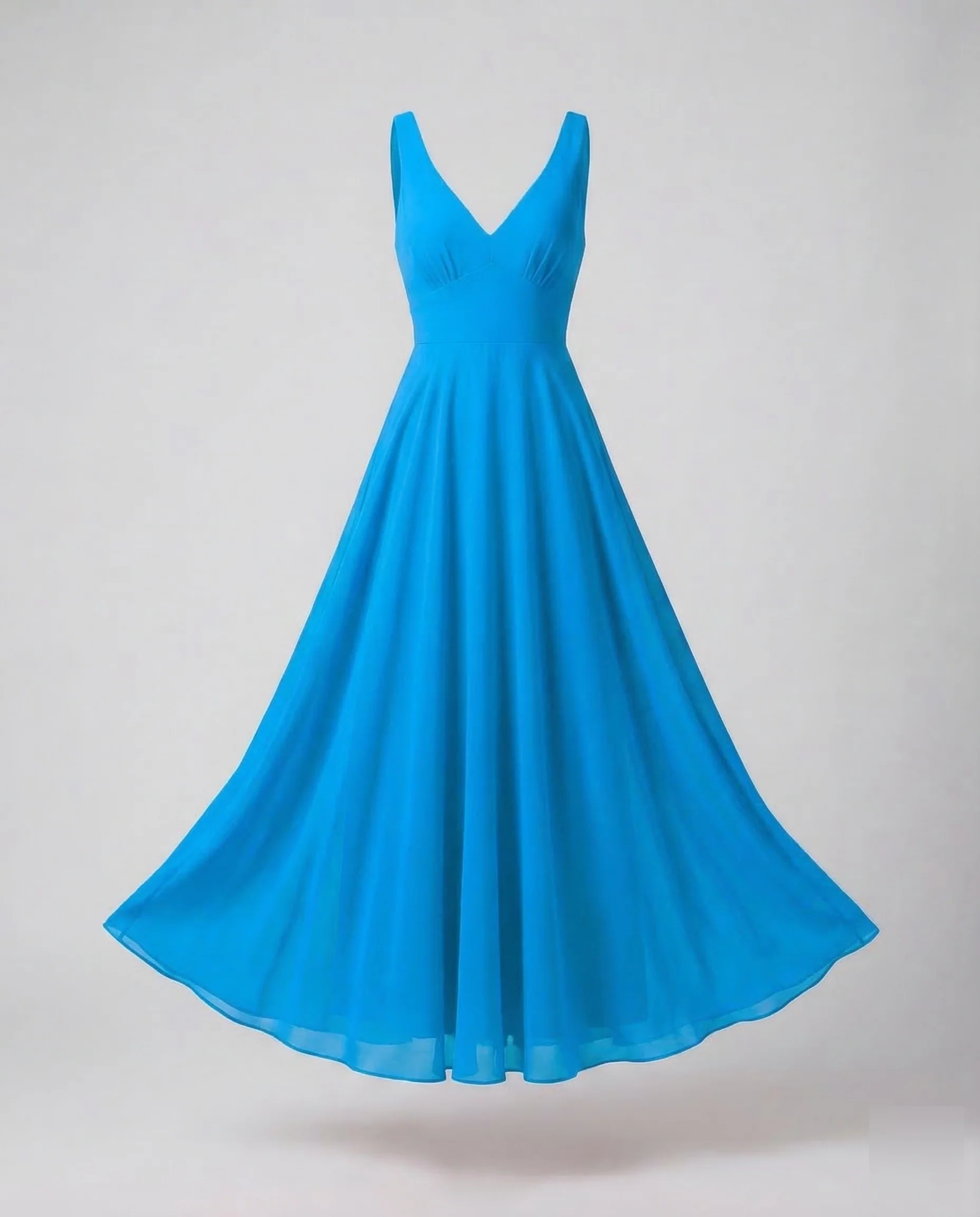 Damen Chiffon Maxikleid Plissee - Image 9
