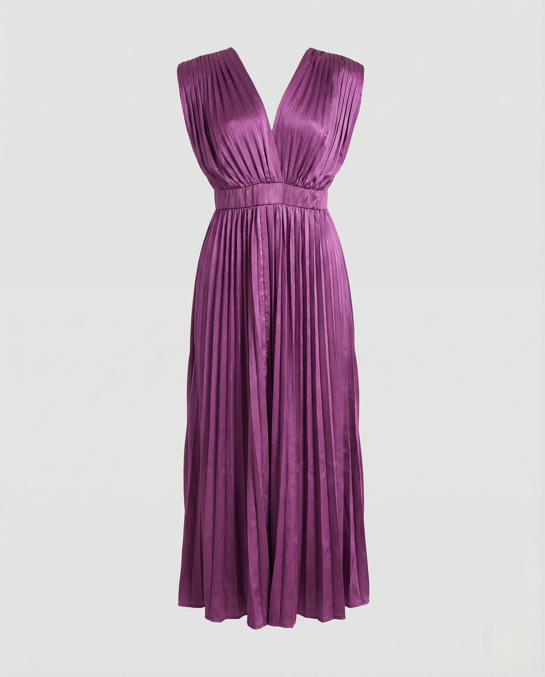 Damen Plissiertes Maxikleid mit Empire-Bund - Image 6