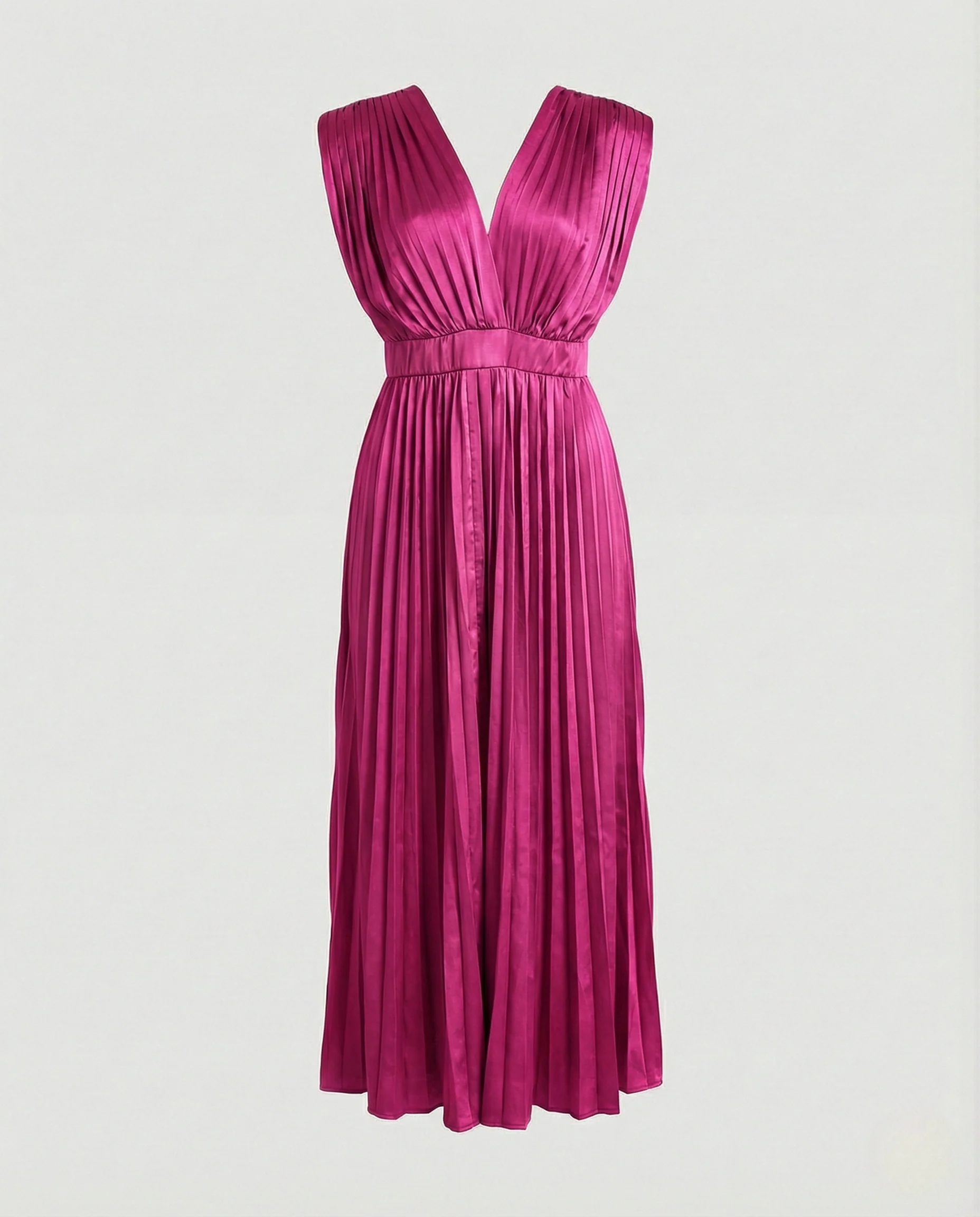 Damen Plissiertes Maxikleid mit Empire-Bund - Image 9