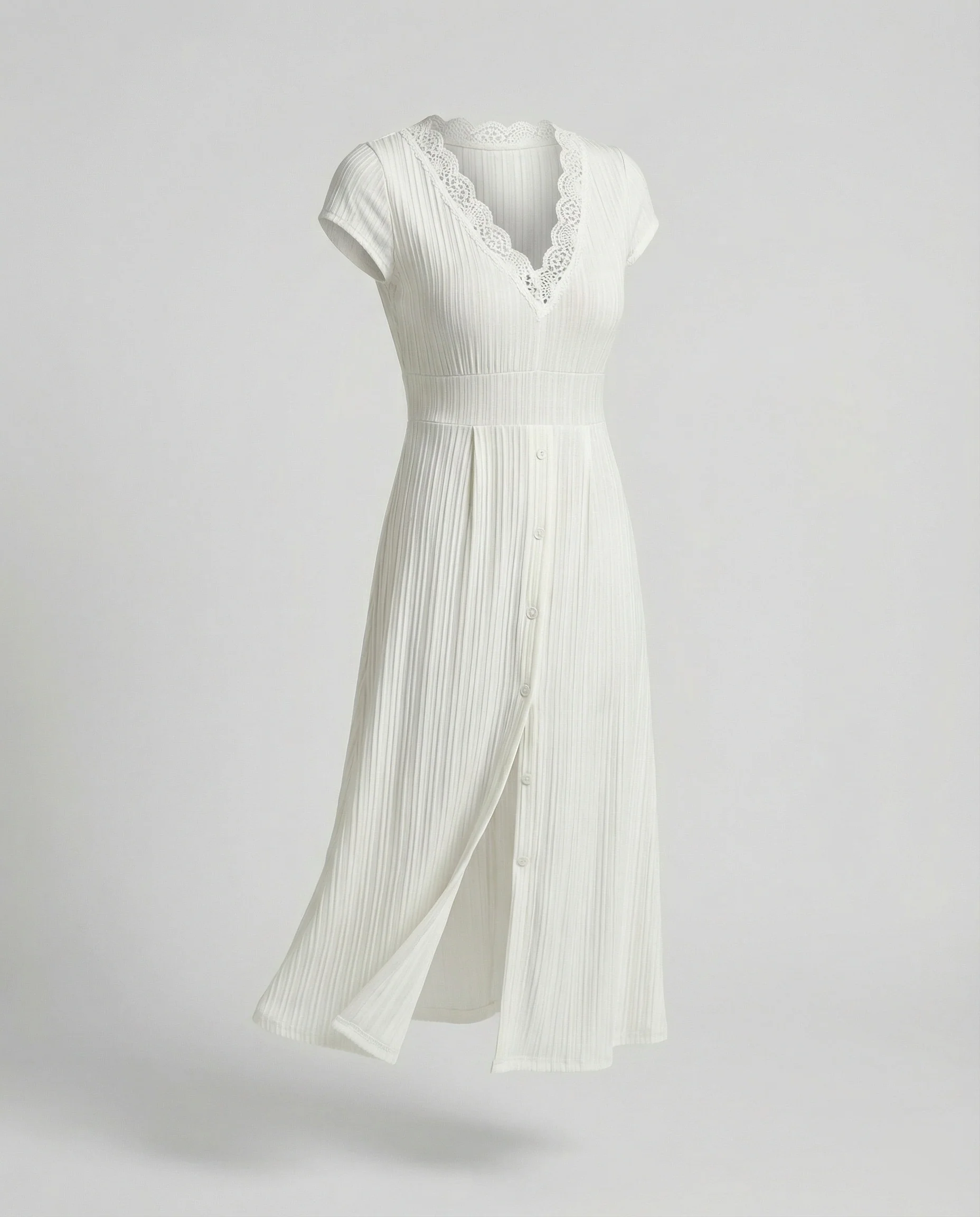 Damen Midikleid elegant Plissee - Image 5