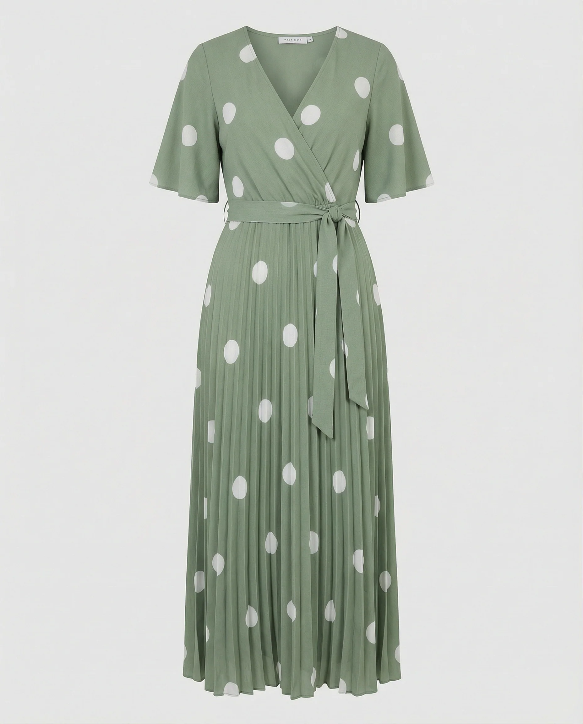 Damen Wickelkleid Midi plissiert - Image 5