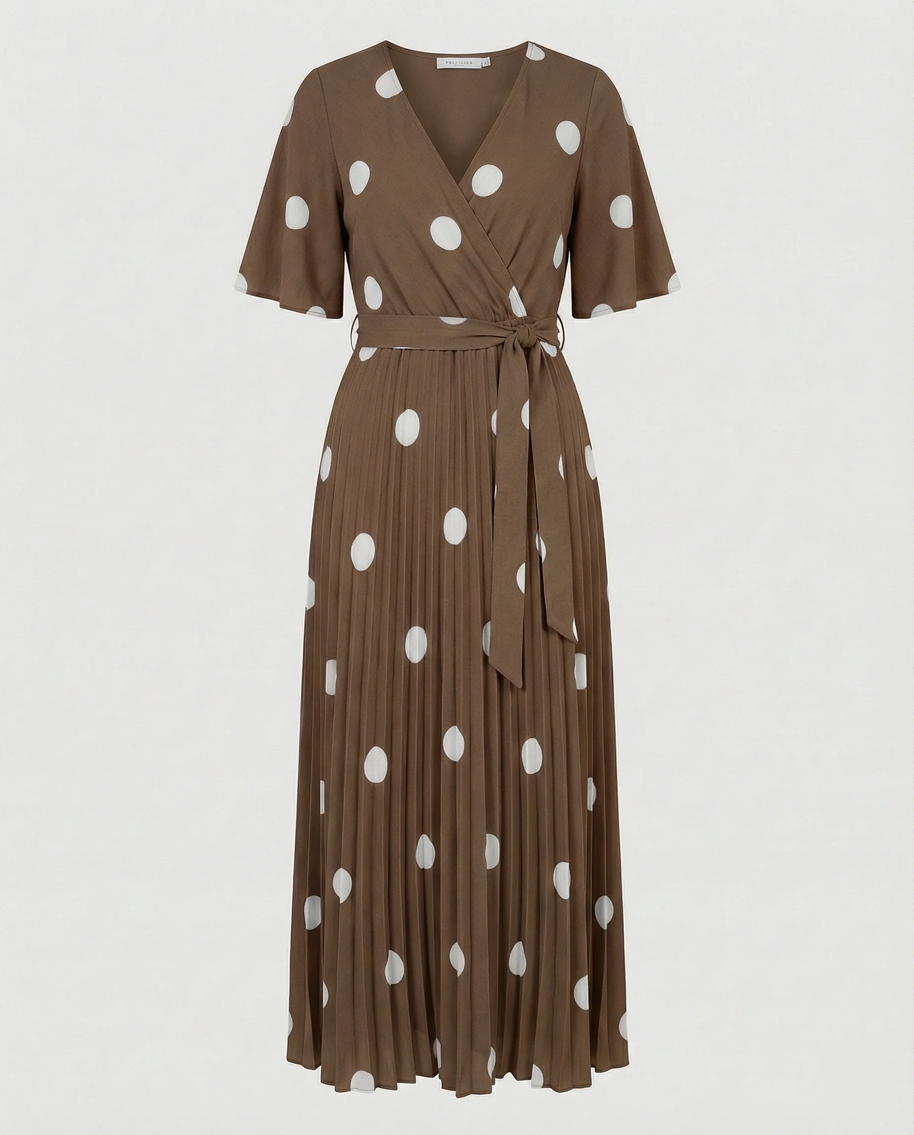 Damen Wickelkleid Midi plissiert - Image 6