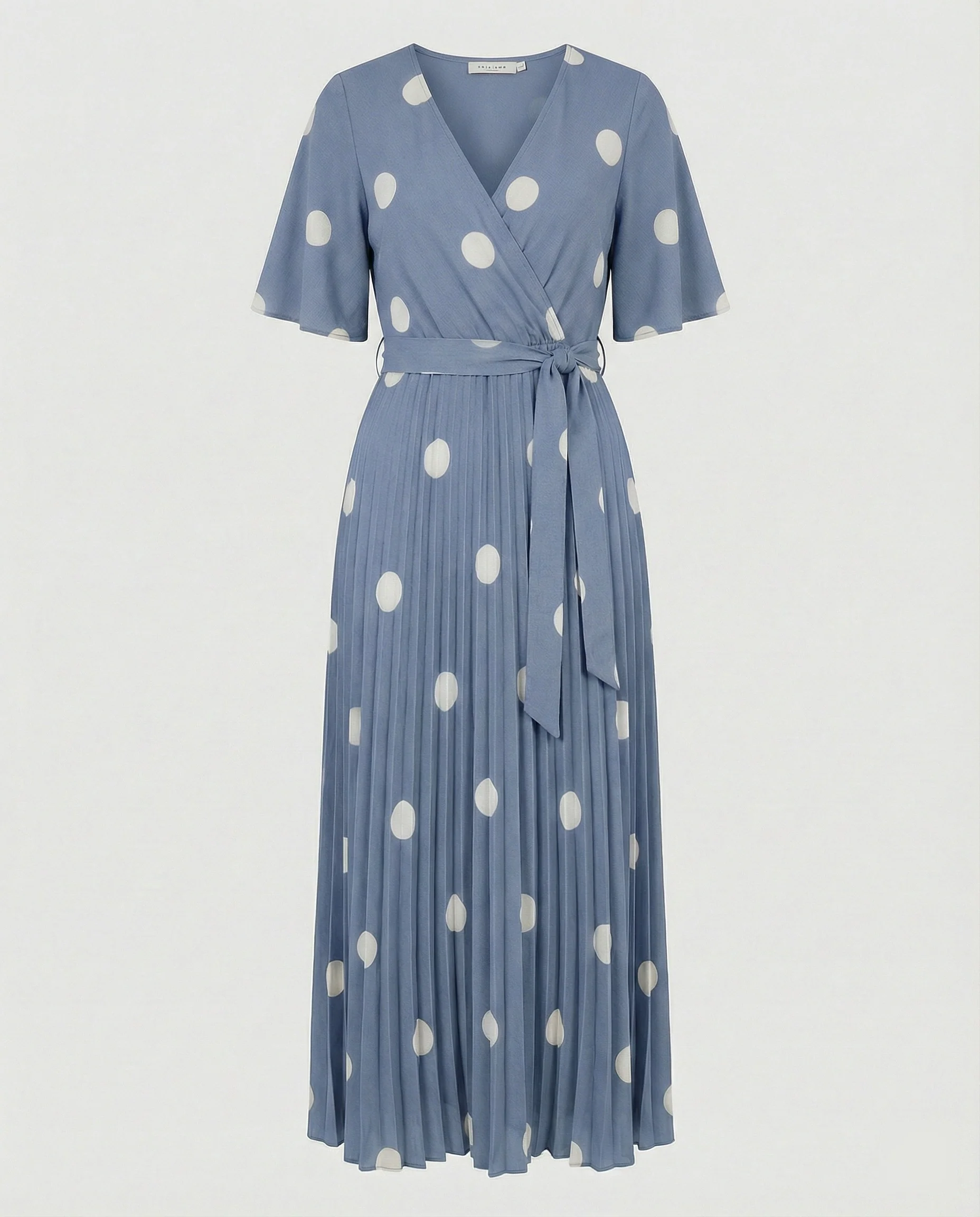 Damen Wickelkleid Midi plissiert - Image 7