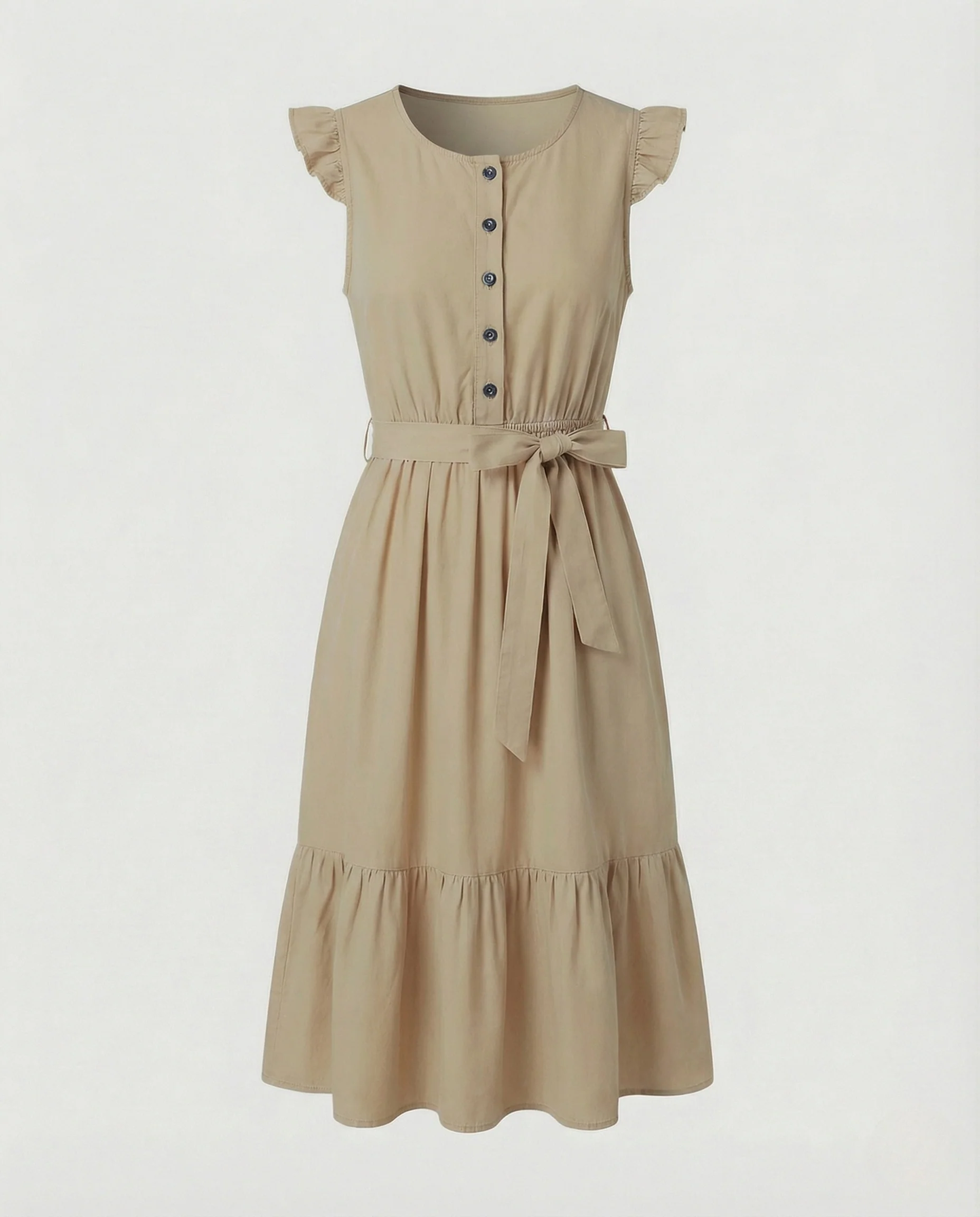 Damen Hemdblusen-Midikleid mit Rüschenärmeln - Image 6