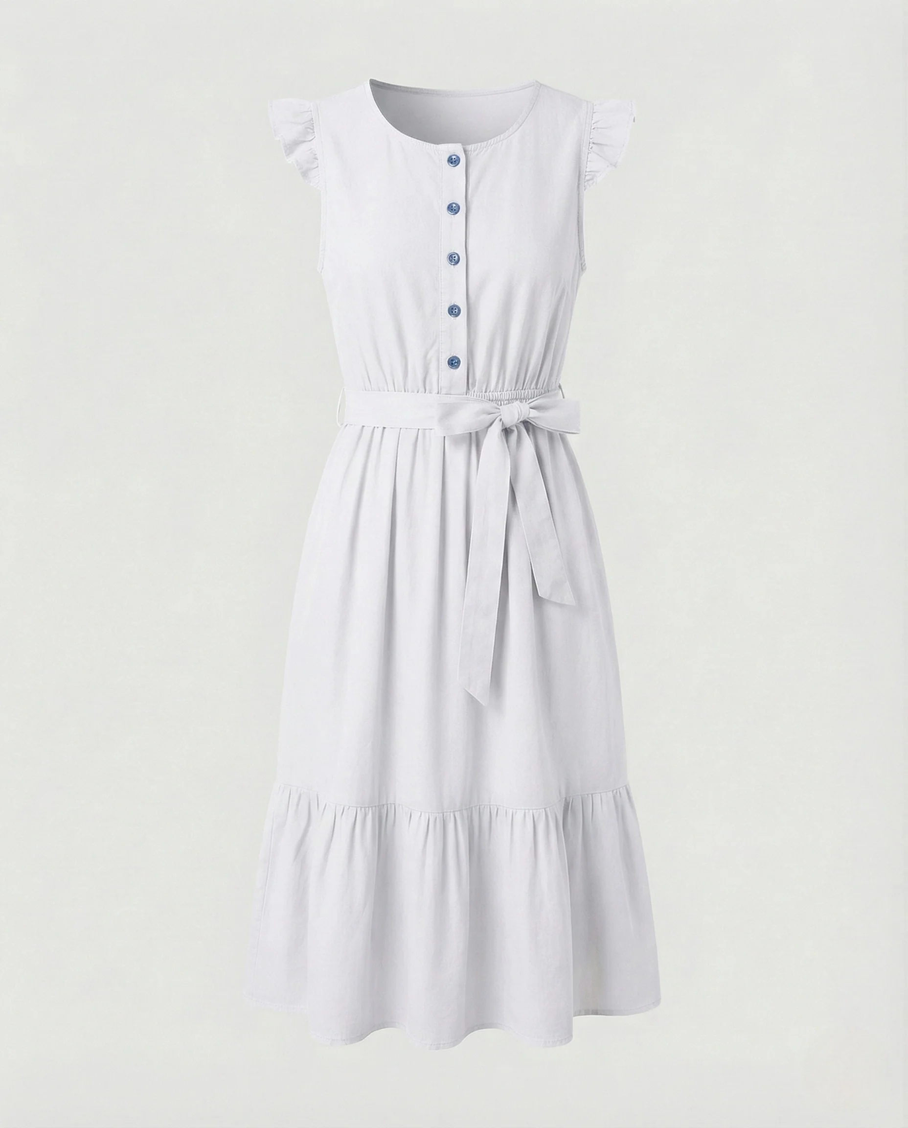 Damen Hemdblusen-Midikleid mit Rüschenärmeln - Image 9
