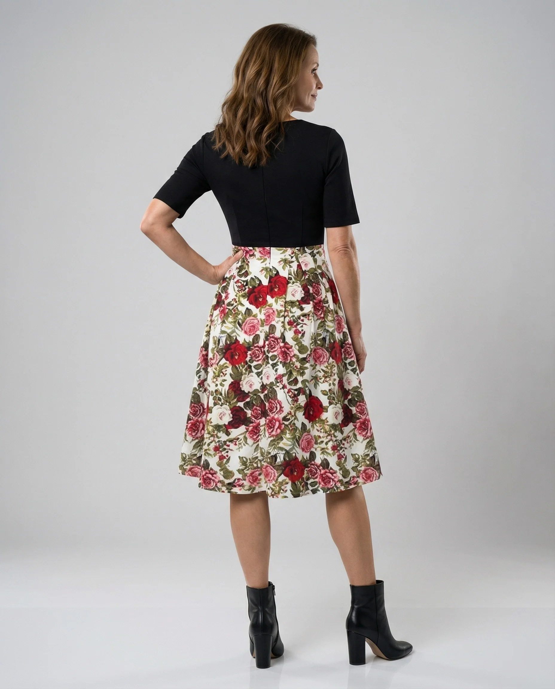 Damen Retro Freizeitkleid mit Blumenmuster - Image 3