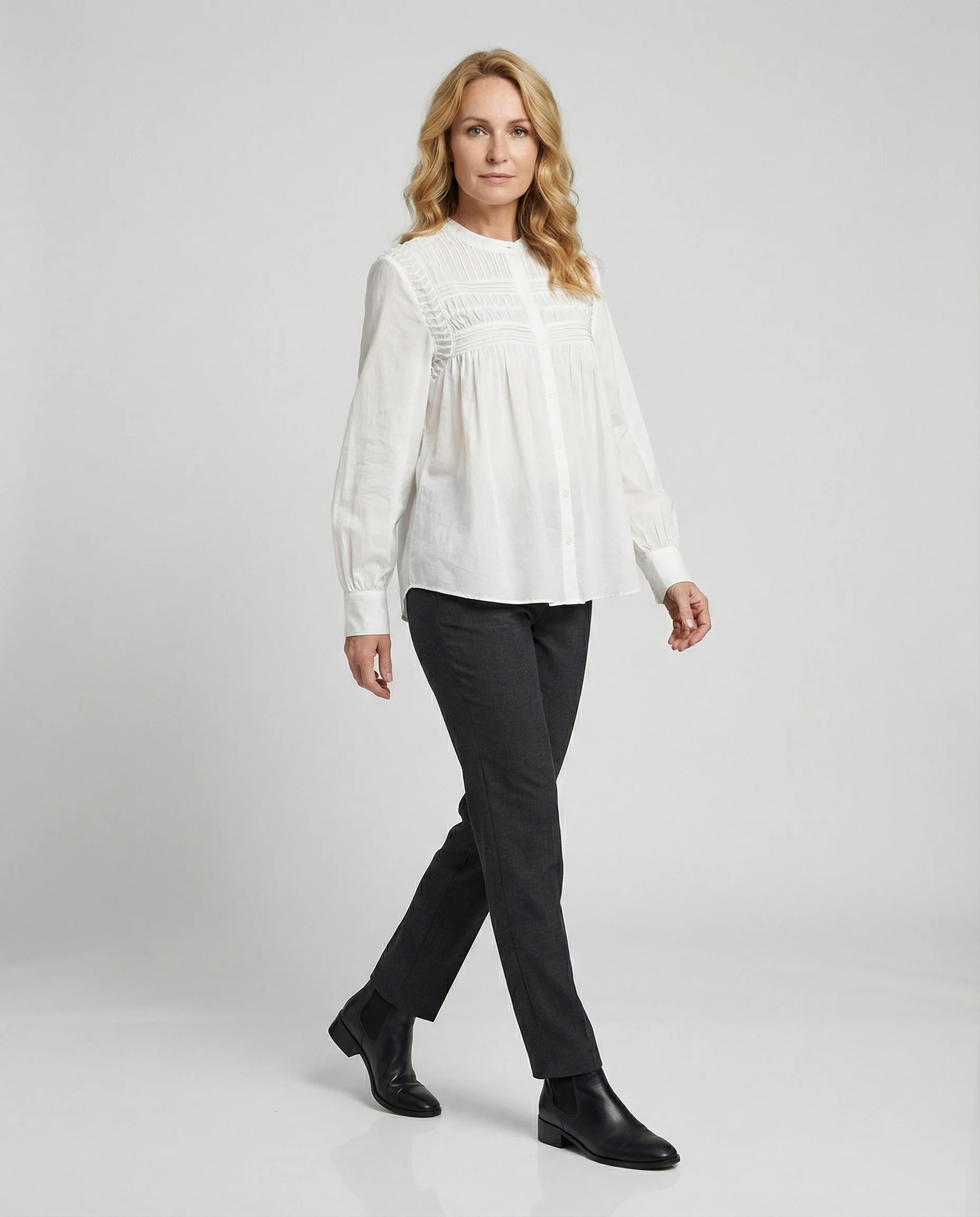 Romantische Baumwollbluse Damen - Image 2