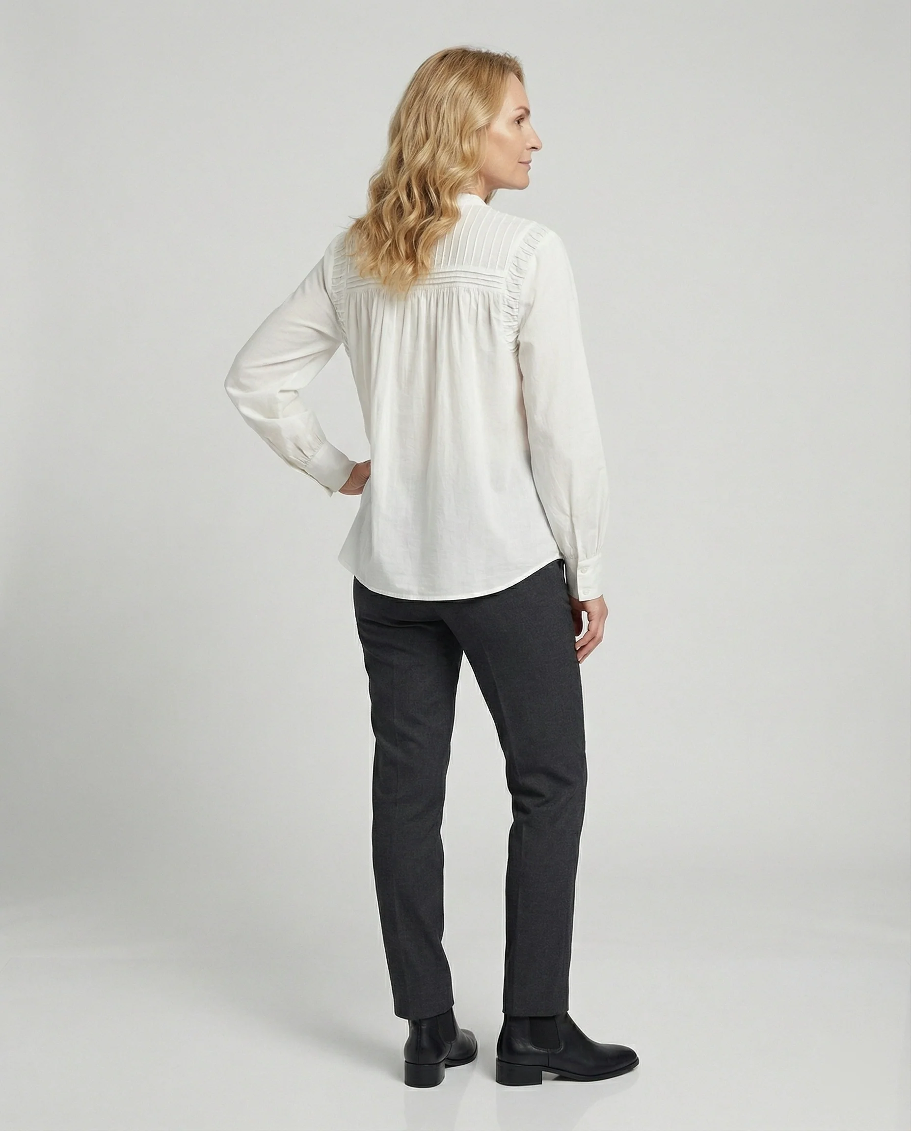 Romantische Baumwollbluse Damen - Image 3