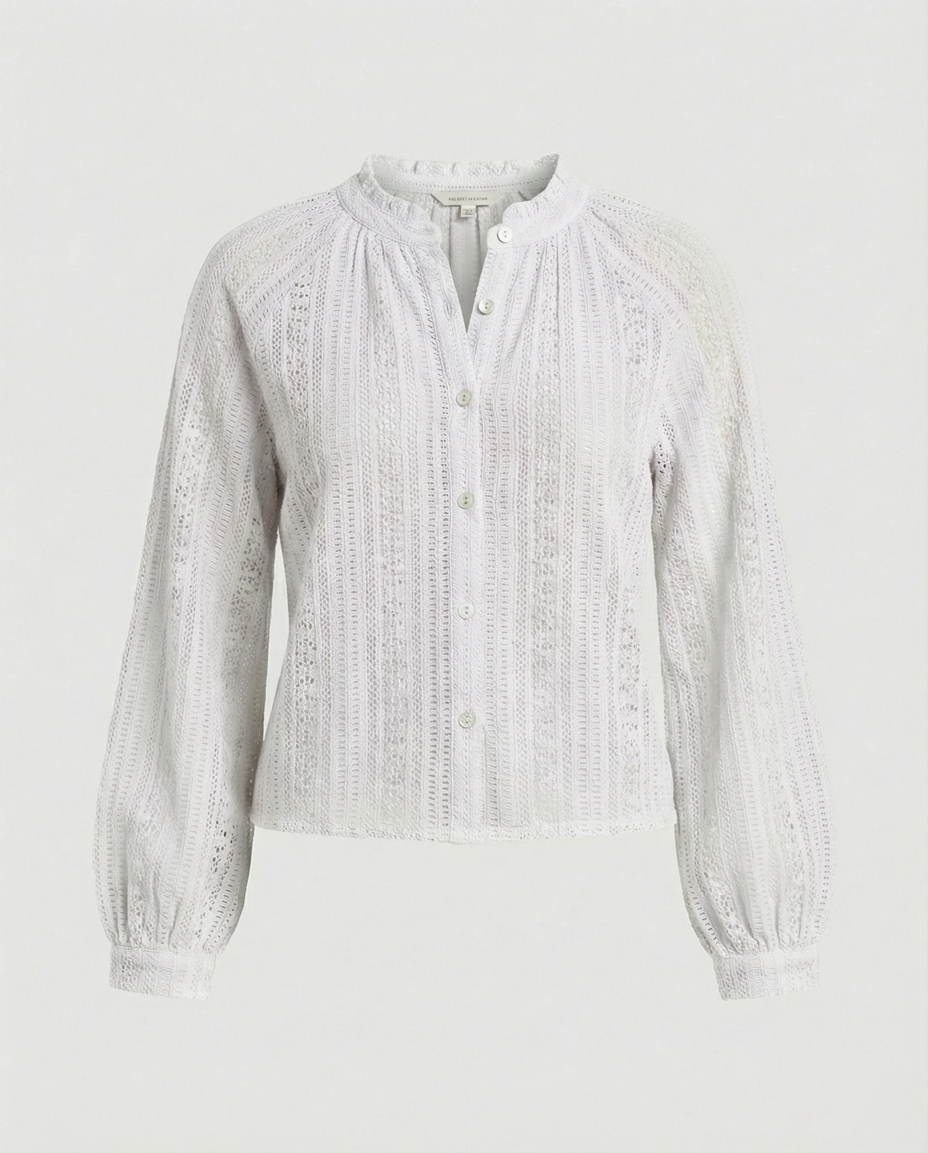 Häkelspitzenbluse Mit V-Ausschnitt Damen - Image 8