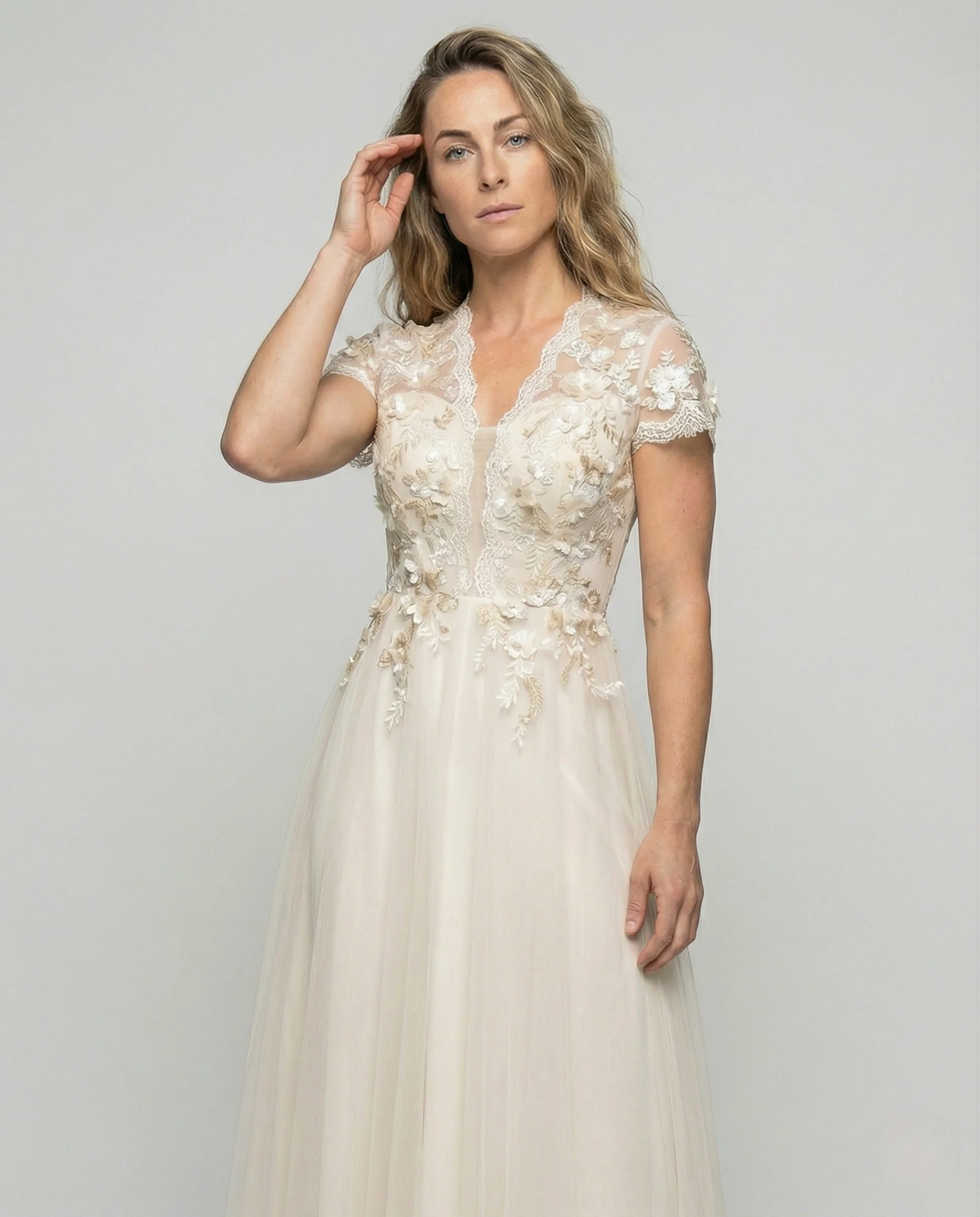 Damen A-Linien Brautkleid mit Tüllrock - Image 2