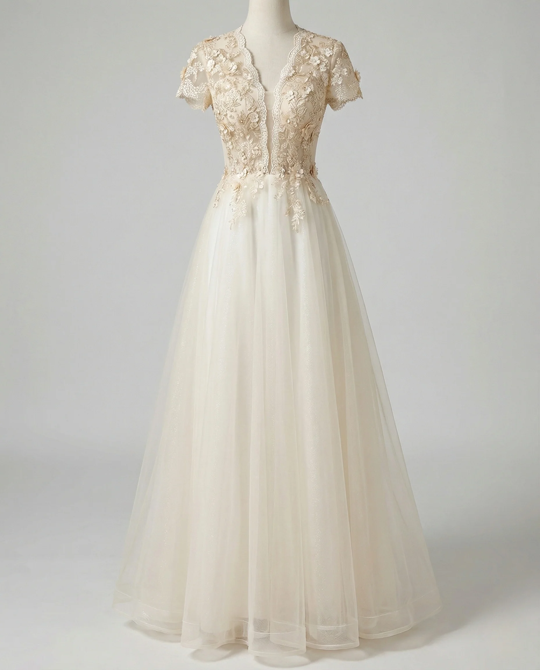 Damen A-Linien Brautkleid mit Tüllrock - Image 5