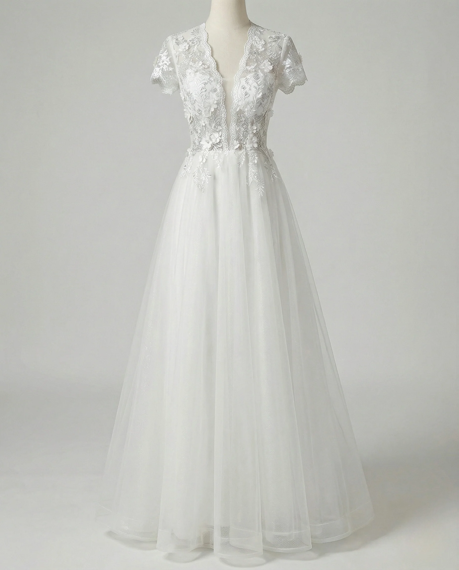 Damen A-Linien Brautkleid mit Tüllrock - Image 6