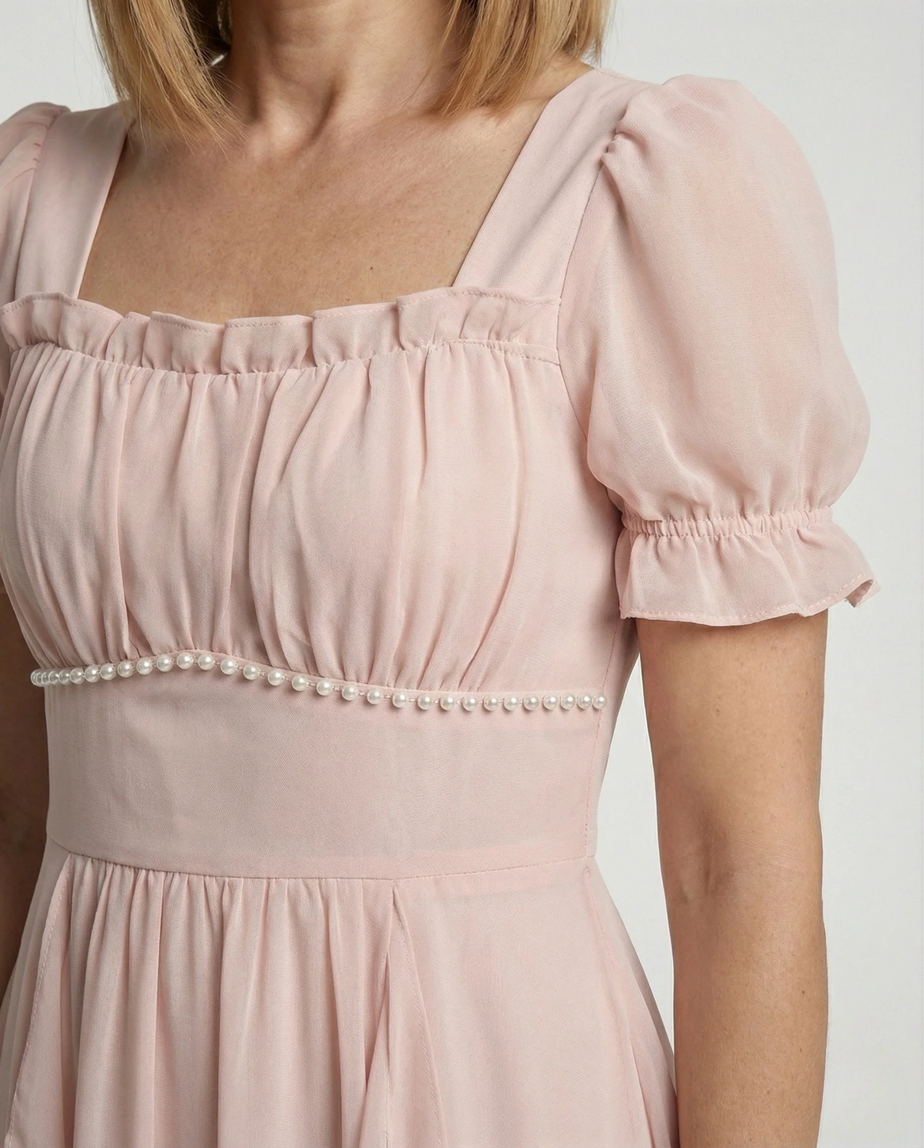 Chiffonkleid Mit Puffärmeln Empire Damen - Image 4