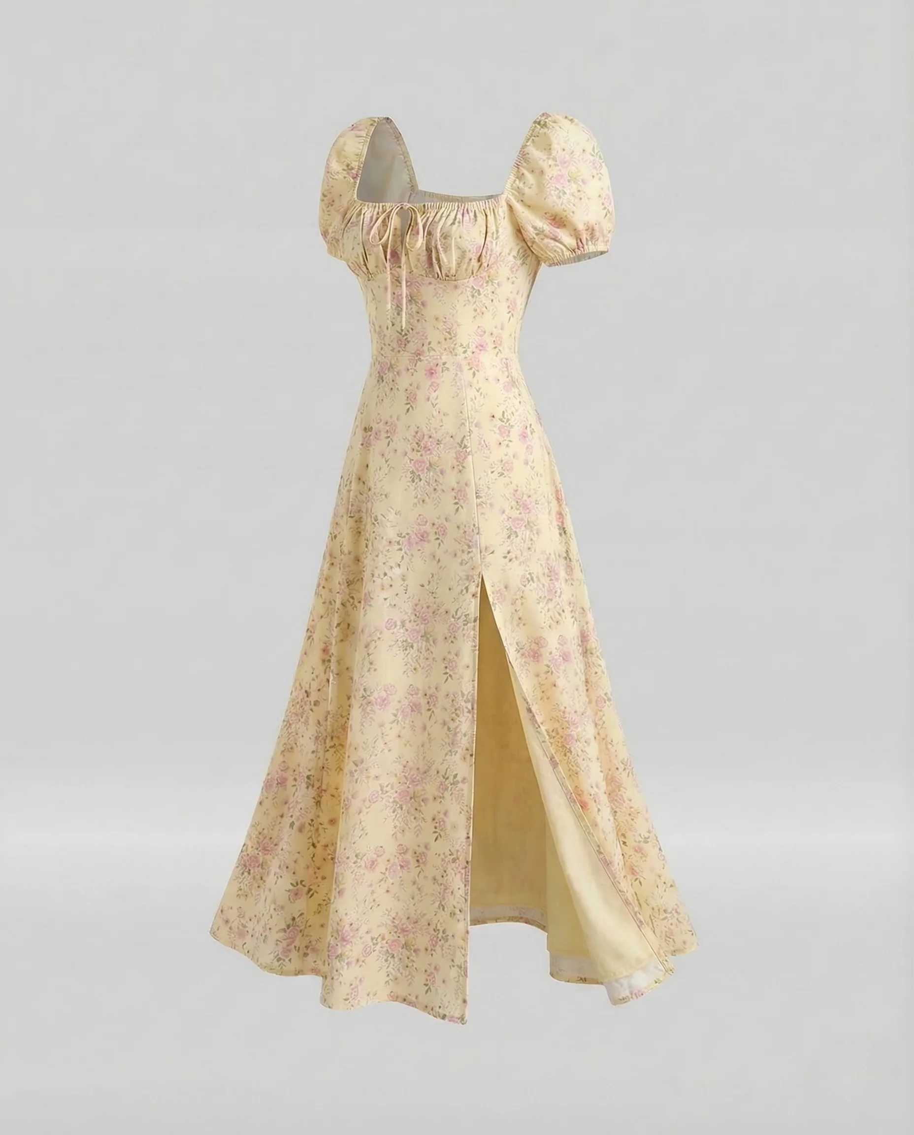 Damen Maxikleid Herz Ausschnitt Schlitz - Image 8