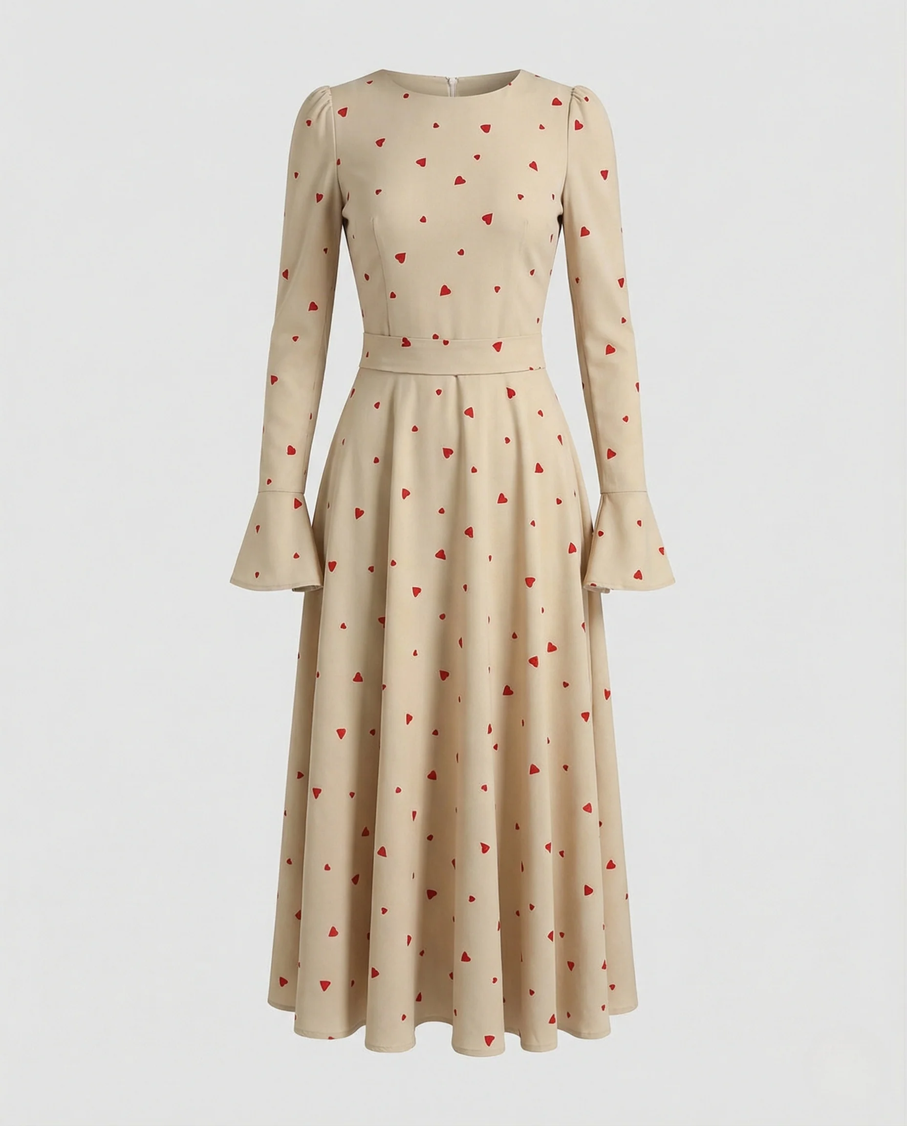 Damen Maxikleid mit Herzprint und Tellerrock - Image 4