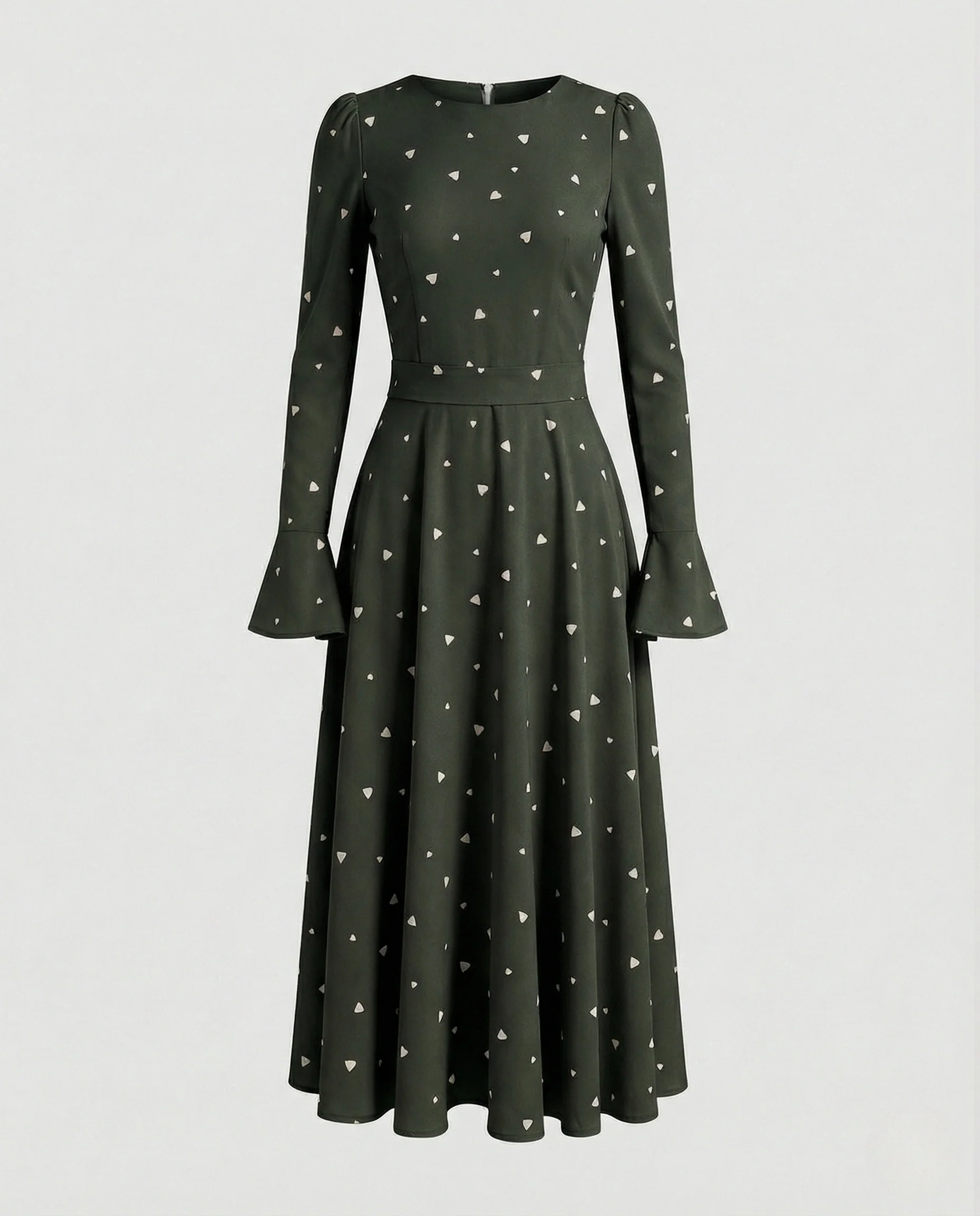 Damen Maxikleid mit Herzprint und Tellerrock - Image 5