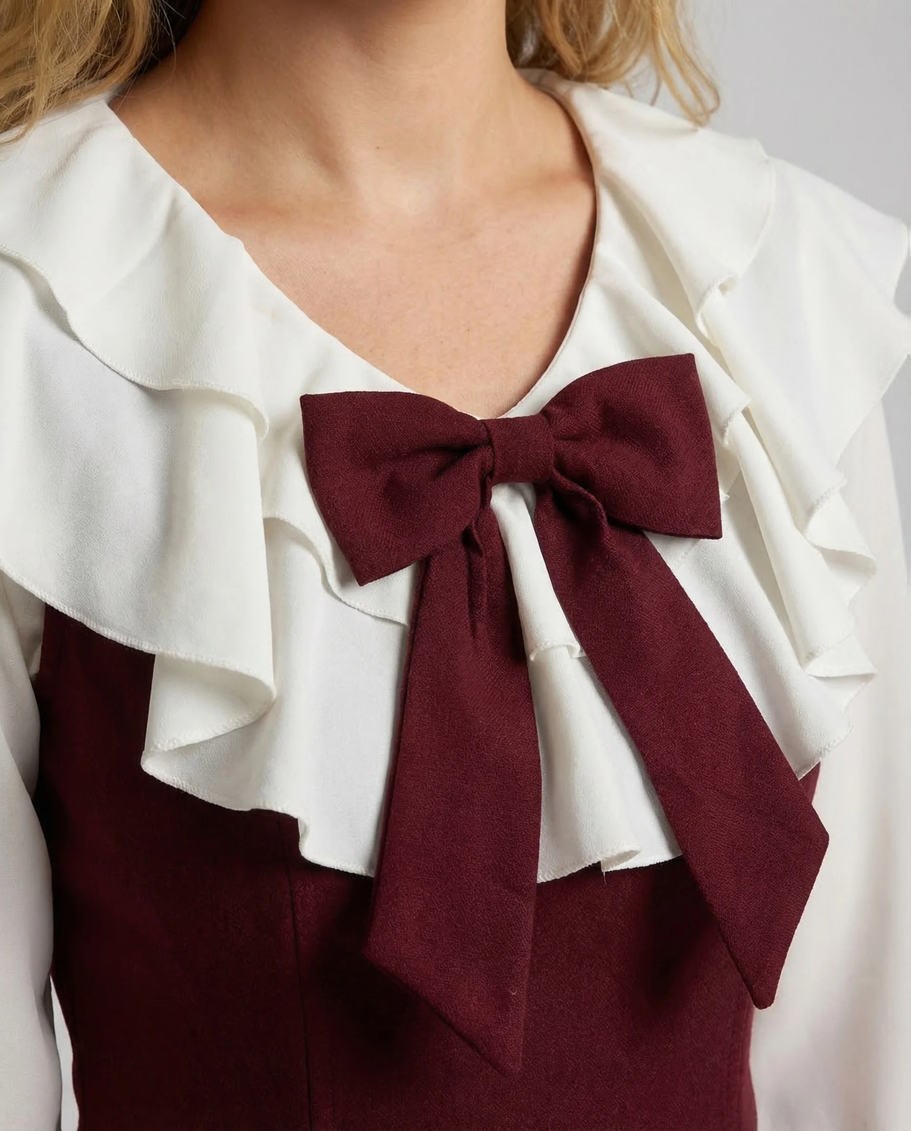 Damen Retro Minikleid Volantkragen - Image 3