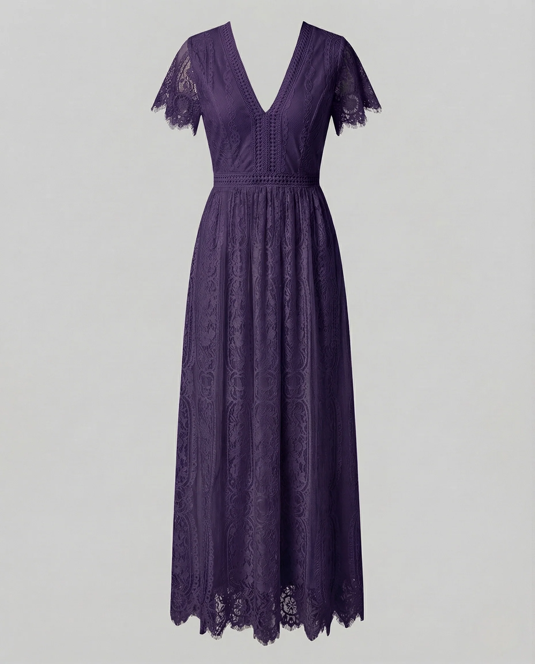 Damen Spitzen Maxikleid mit Flügelärmeln - Image 9