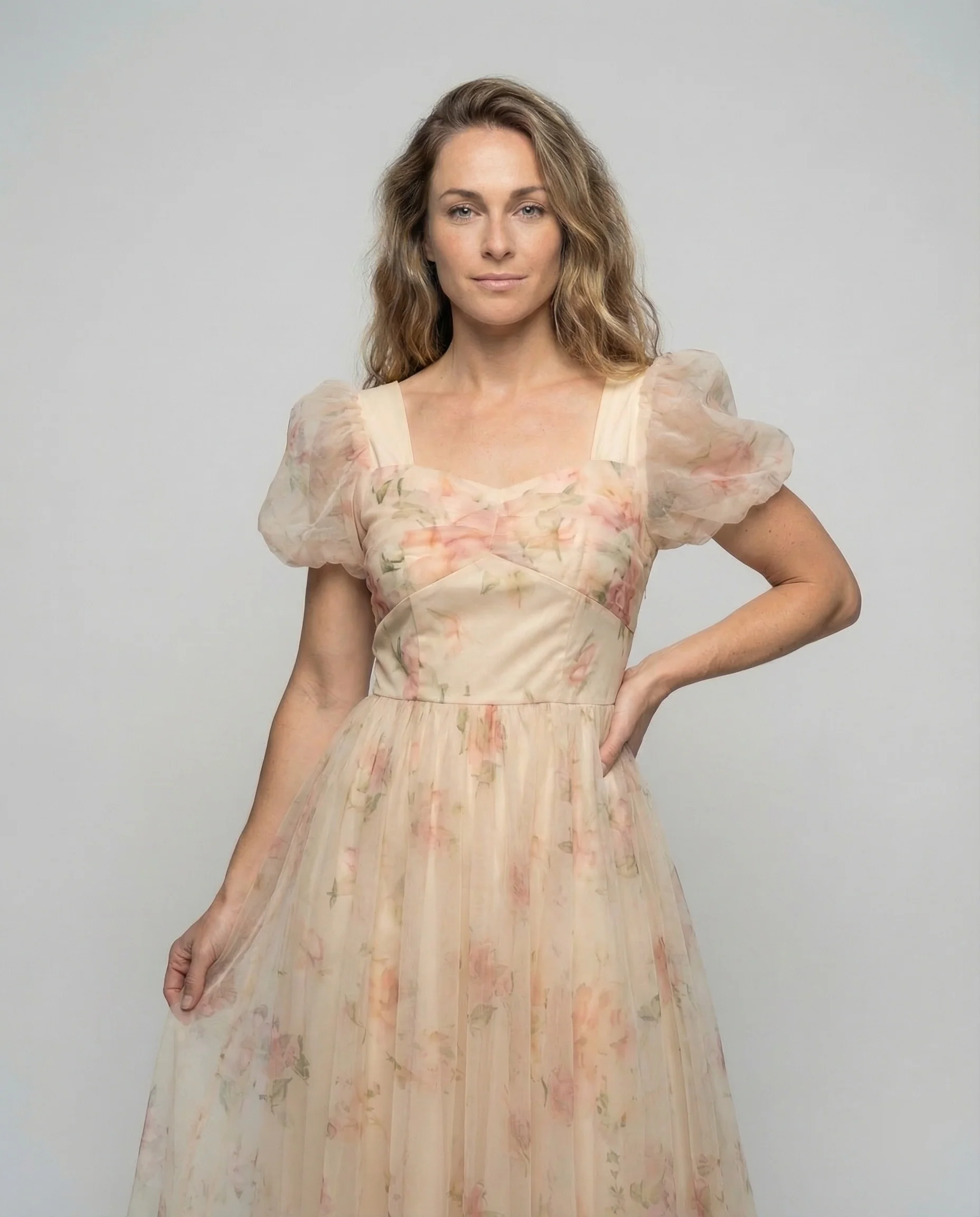 Damen Tüll Maxikleid mit Spaghettiträgern - Image 2